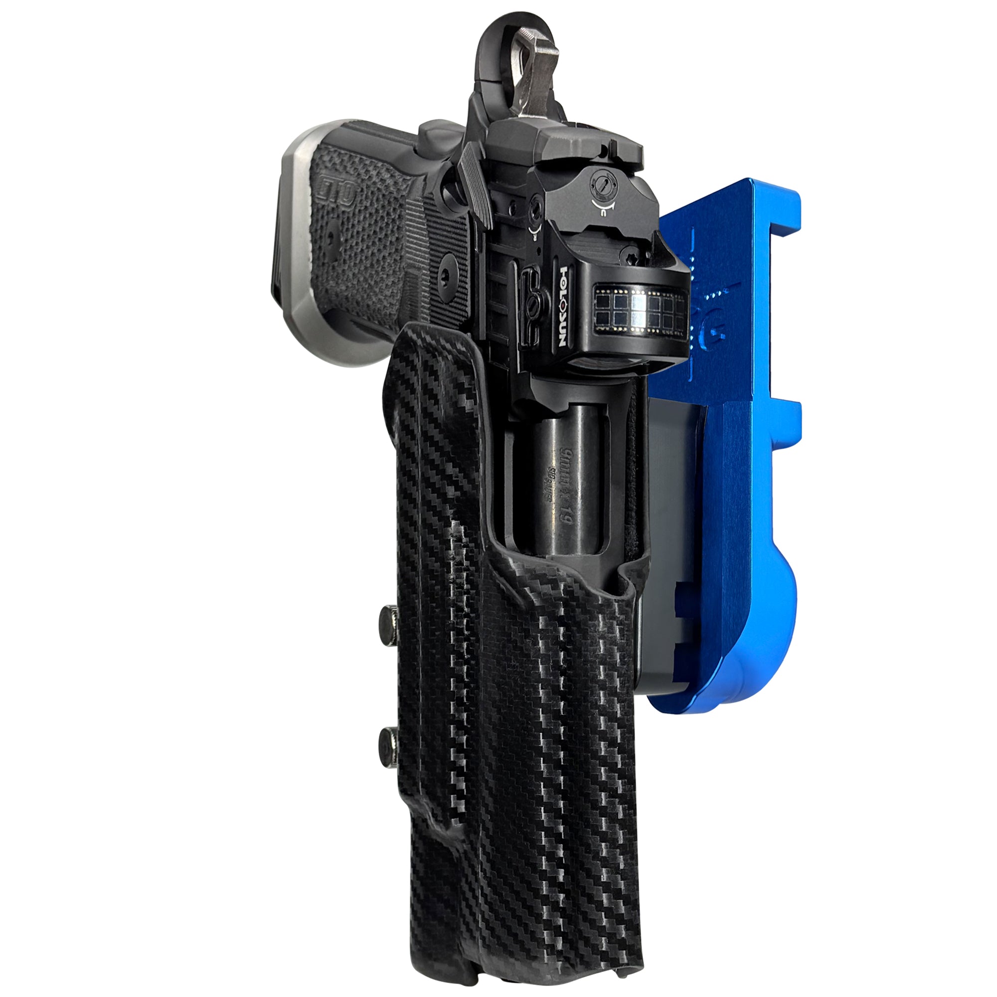 Sig P211 X300UA IPSC/USPA Quick Mount Holster with Blue Belt Attachment, Carbon Fiber Holster Shell