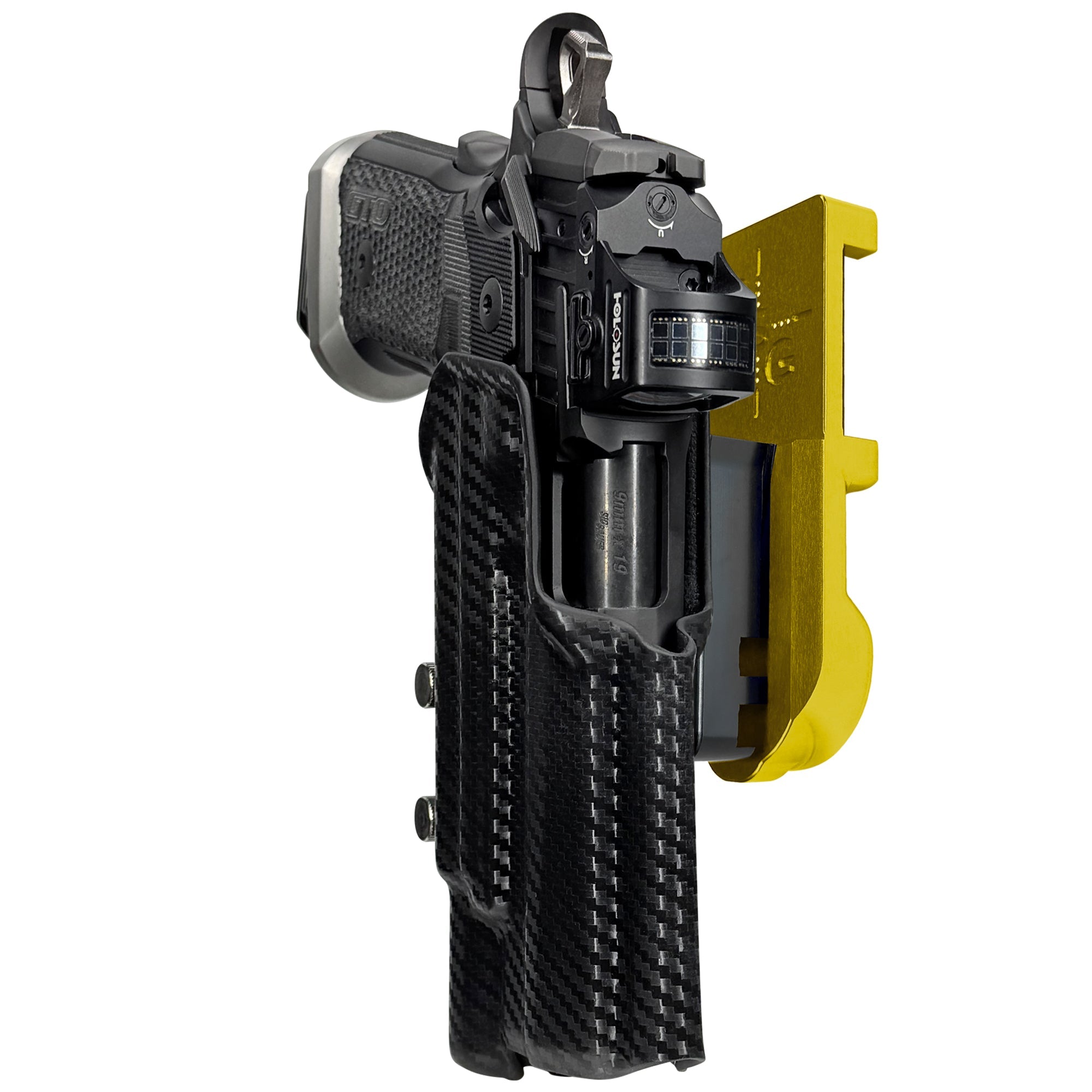 Sig P211 X300UA IPSC/USPA Quick Mount Holster with 24K Gold Belt Attachment, Carbon Fiber Holster Shell