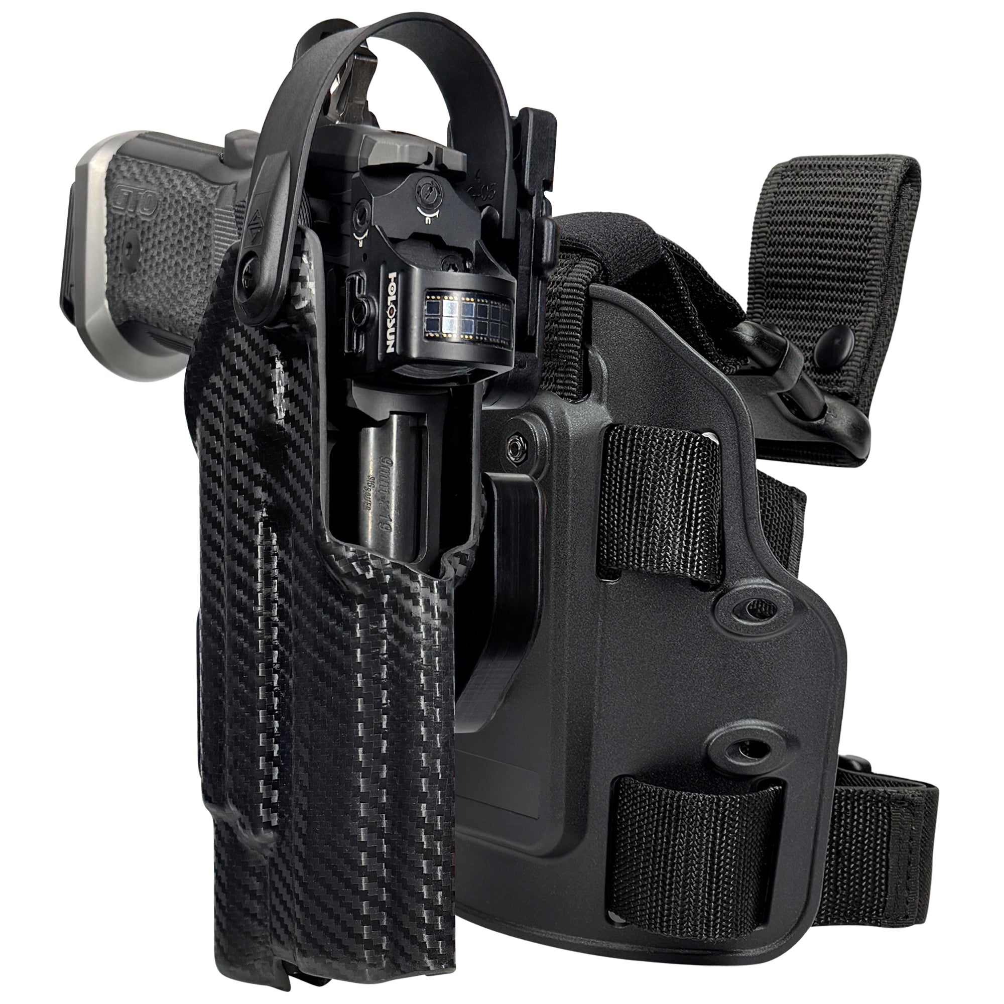 Level II Duty Drop Leg Holster for Sig P211 w X300U-A in Carbon Fiber