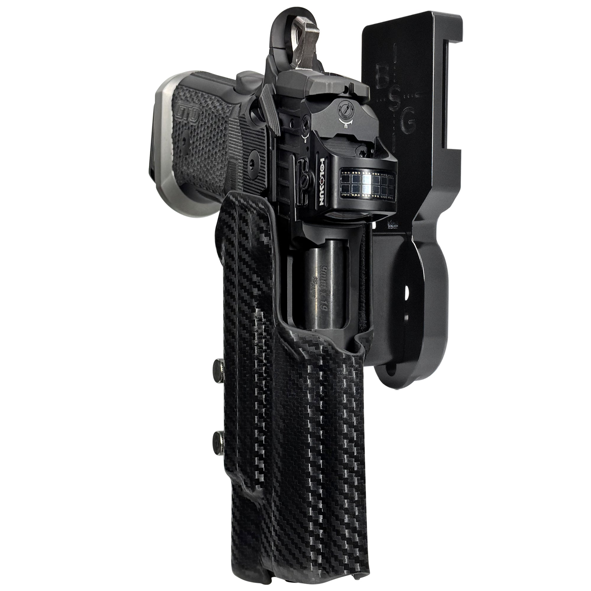 Sig P211 w X300U-A Pro Heavy Duty Competition Holster in Black / Carbon Fiber