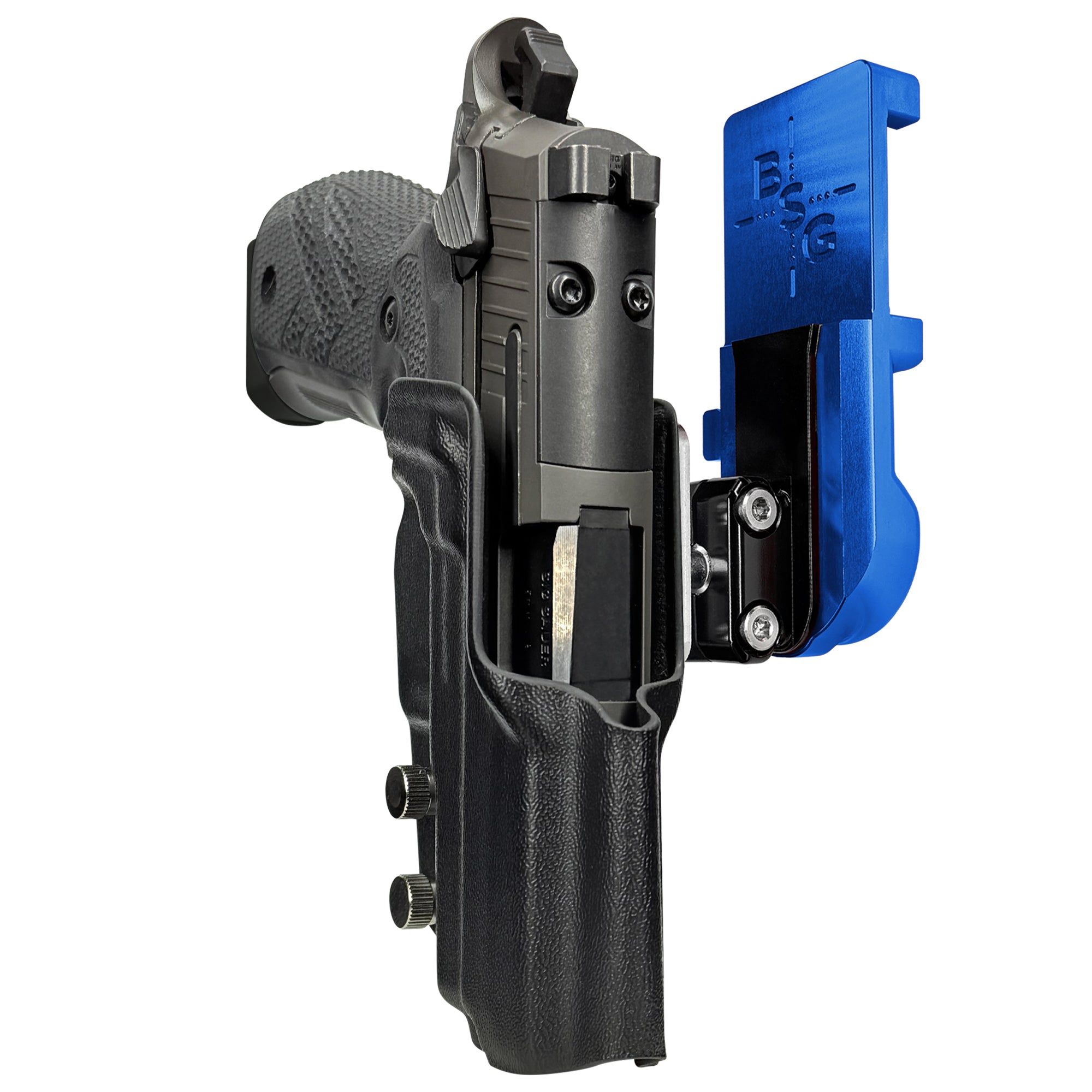 Sig P226 XCarry Legion IPSC/USPA Quick Mount Ball Joint Holster with Blue Belt Attachment, Black Holster Shell