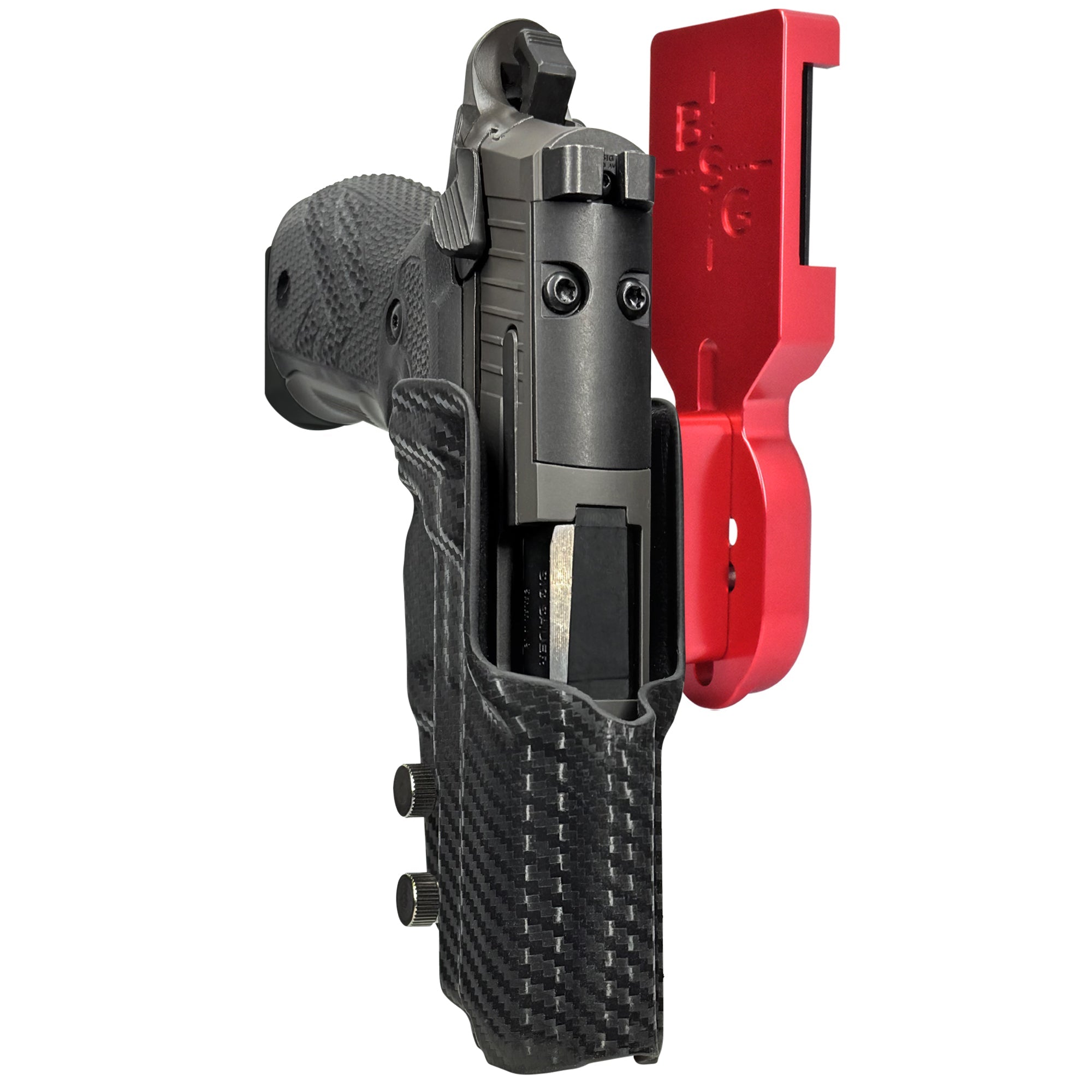 Sig P226 XCarry Legion Pro Heavy Duty Competition Holster in Red / Carbon Fiber