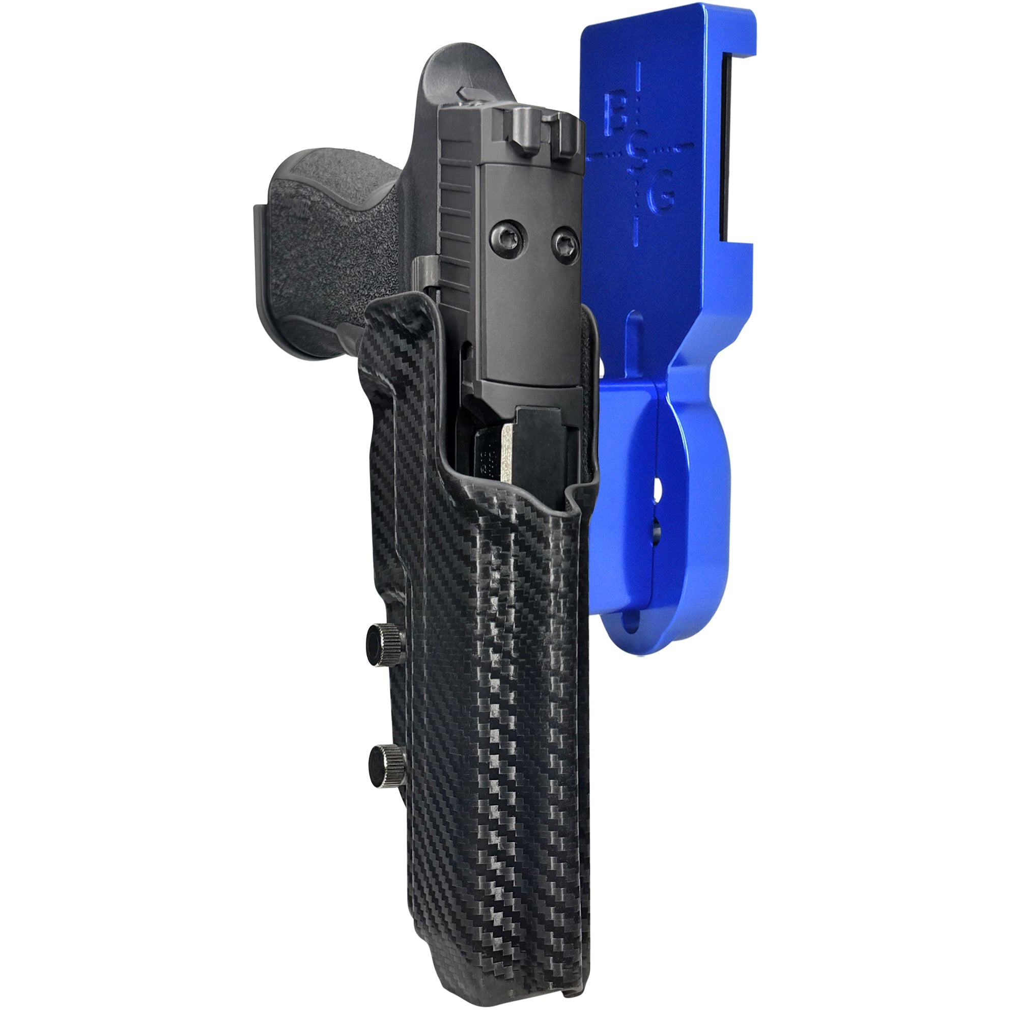 Sig P320 XTEN Pro Heavy Duty Competition Holster in Blue / Carbon Fiber