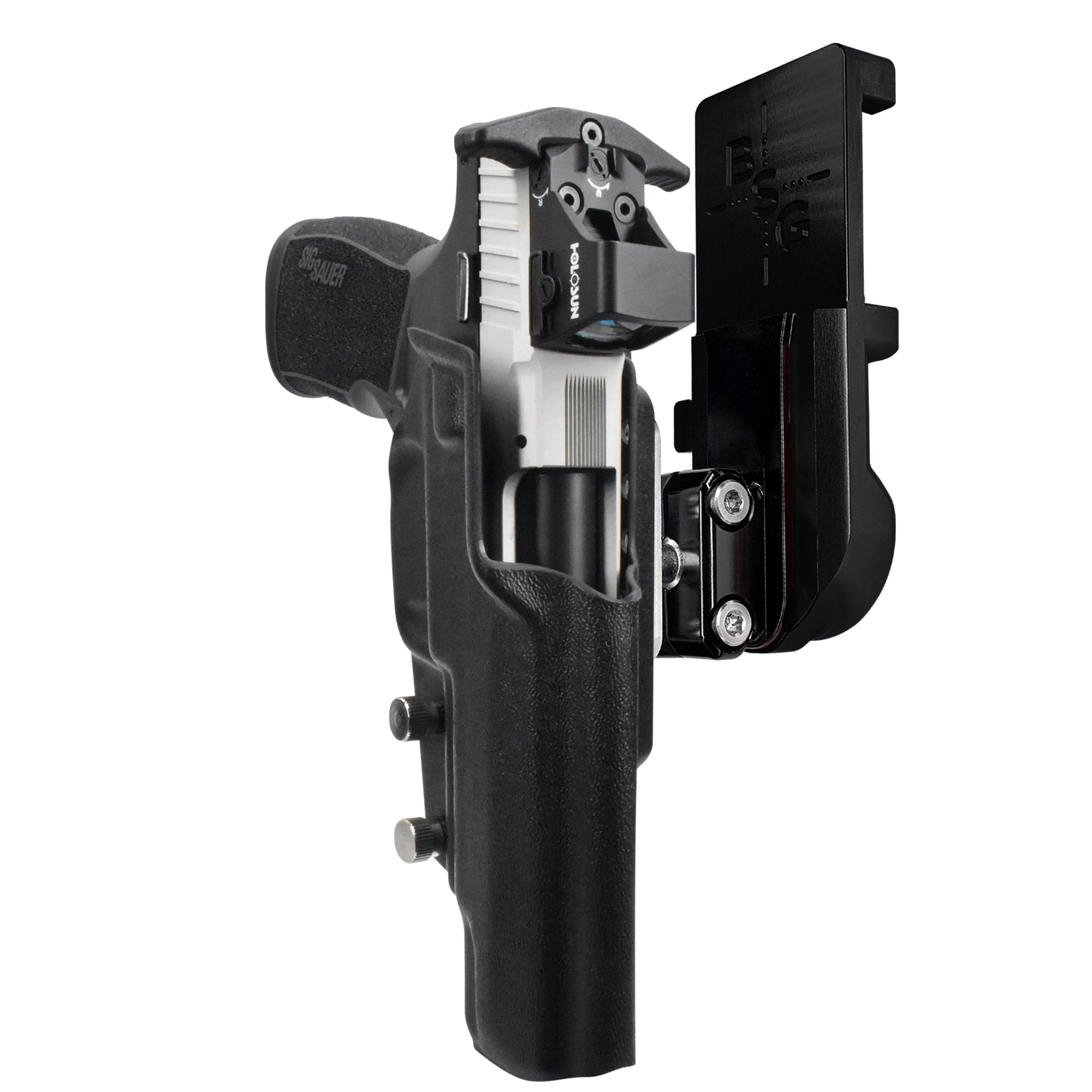 Sig Sauer P322 COMP IPSC/USPA Quick Mount Ball Joint Holster with Black Belt Attachment, Black Holster Shell