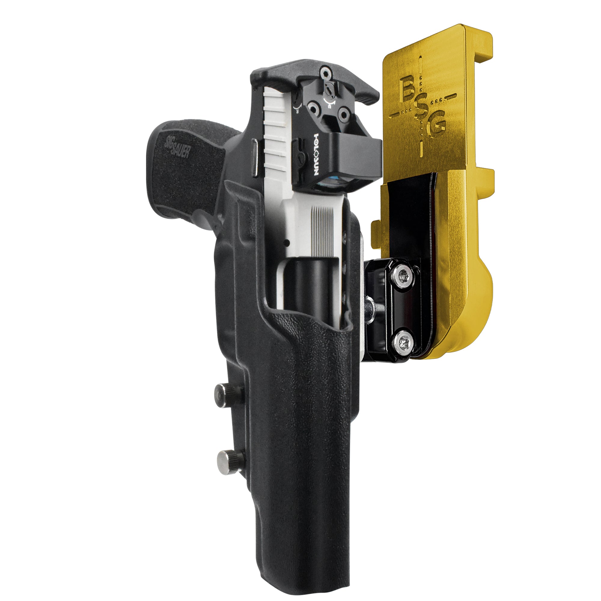 Sig Sauer P322 COMP IPSC/USPA Quick Mount Ball Joint Holster with 24K Gold Belt Attachment, Black Holster Shell