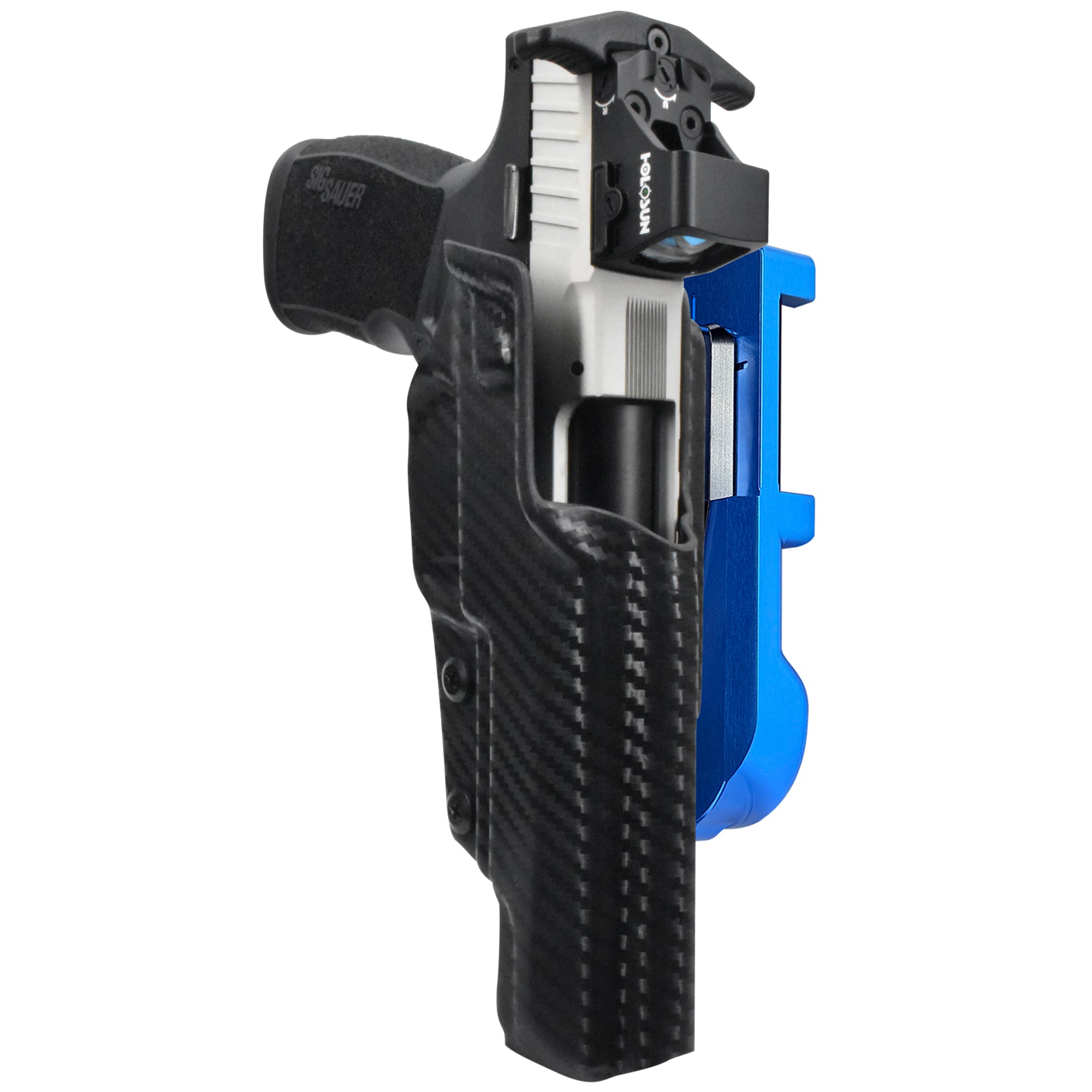 Sig Sauer P322 COMP IDPA Quick Mount Holster with Blue Belt Attachment, Carbon Fiber Holster Shell