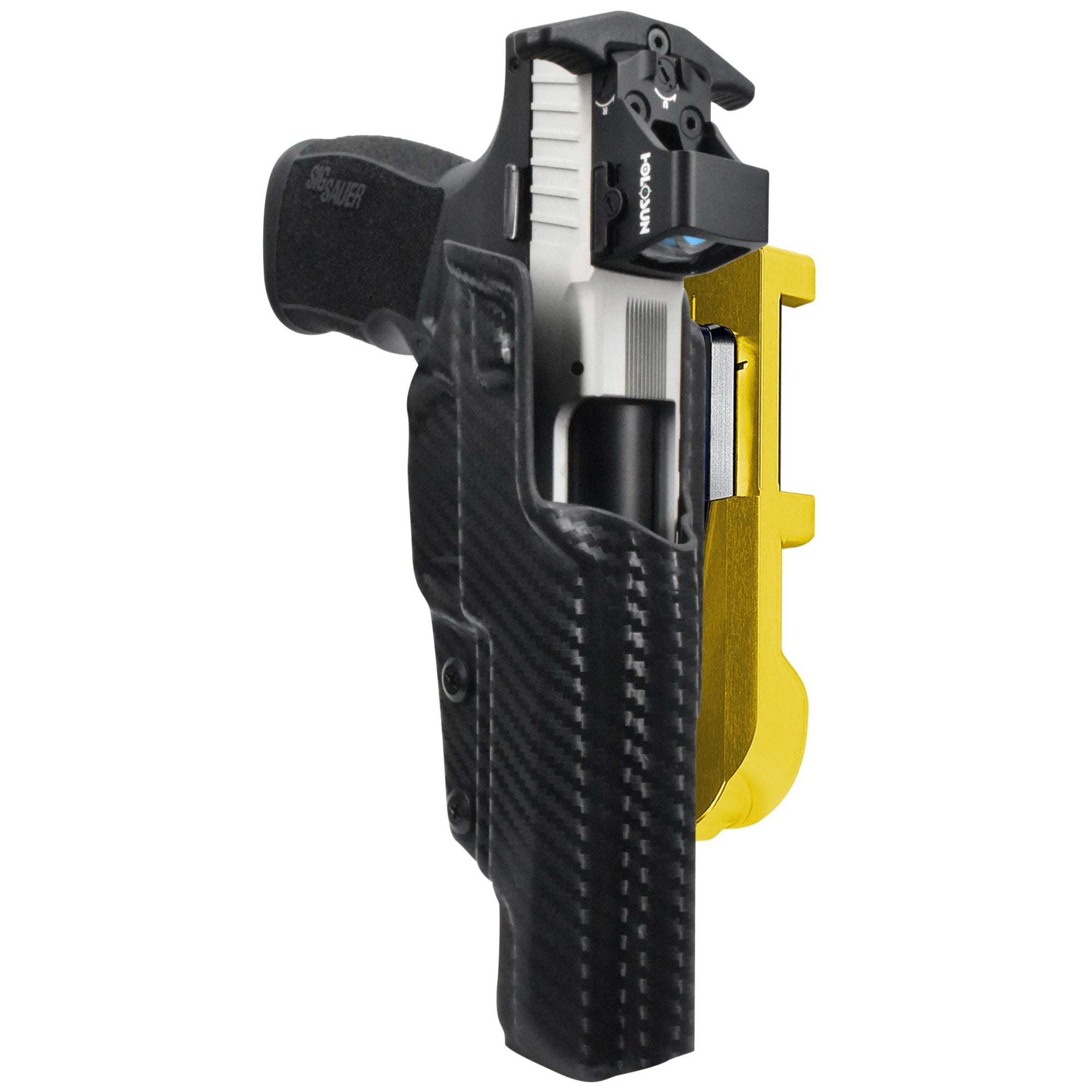 Sig Sauer P322 COMP IDPA Quick Mount Holster with 24K Gold Belt Attachment, Carbon Fiber Holster Shell