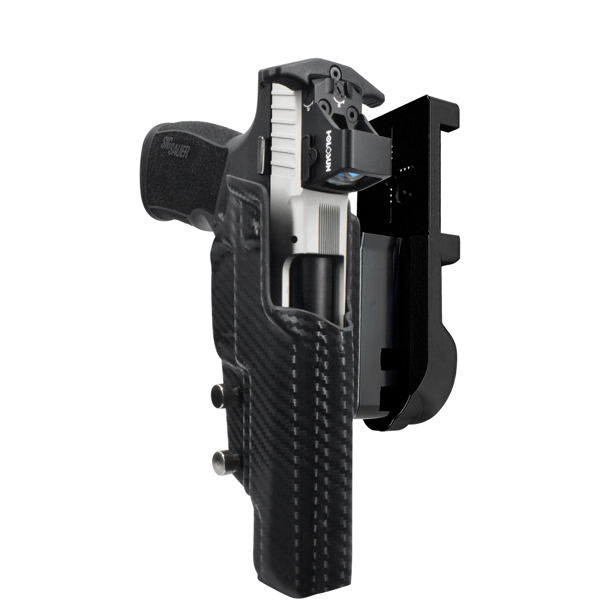Sig Sauer P322 COMP IPSC/USPA Quick Mount Holster with Black Belt Attachment, Carbon Fiber Holster Shell
