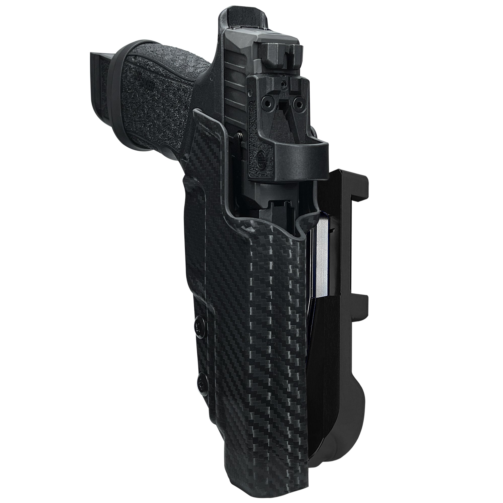 Sig P365 Fuse Align Tactical IDPA Quick Mount Holster with Black Belt Attachment, Carbon Fiber Holster Shell