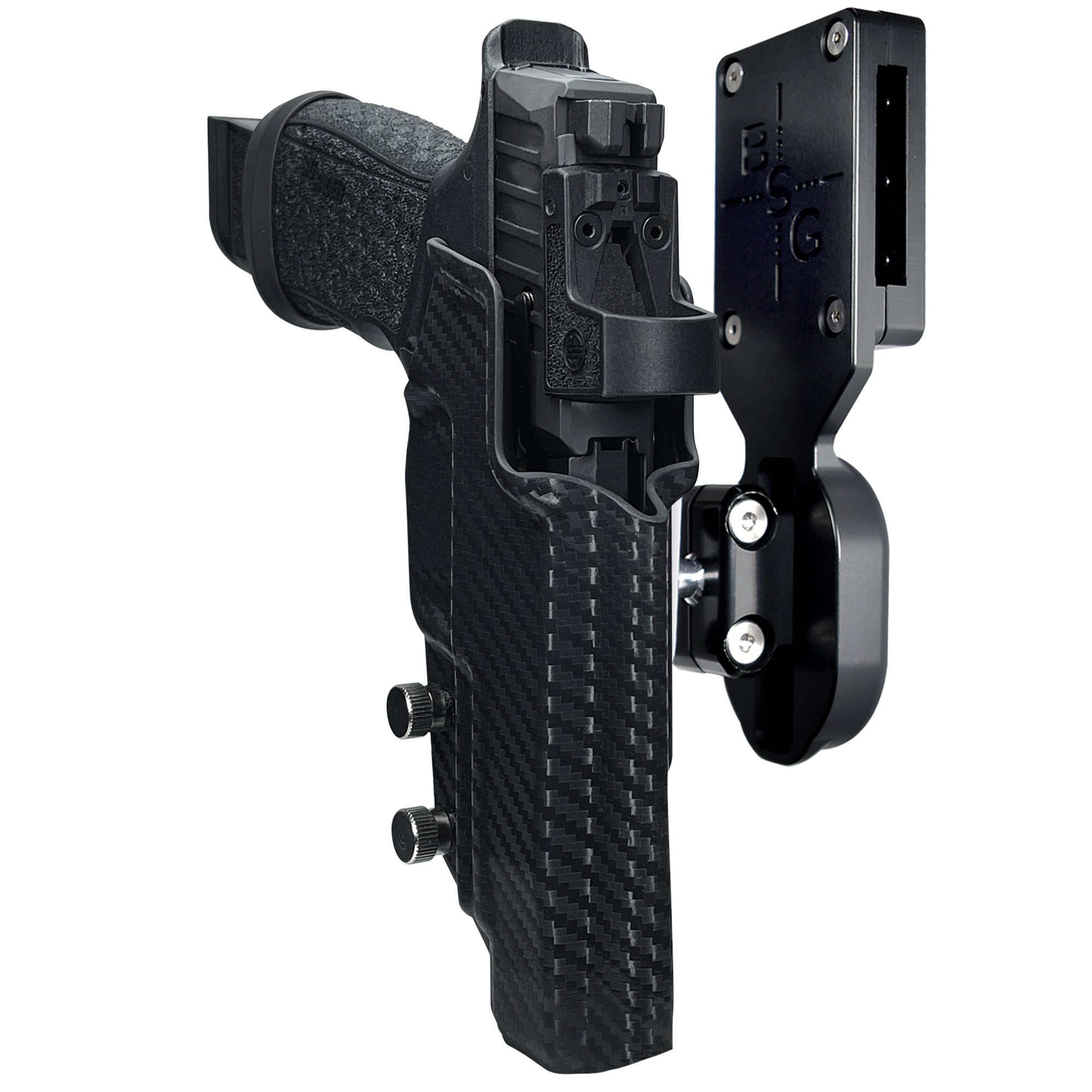 Sig P365 Fuse w/ Thumb Rest Pro Ball Joint Competition Holster in Carbon Fiber