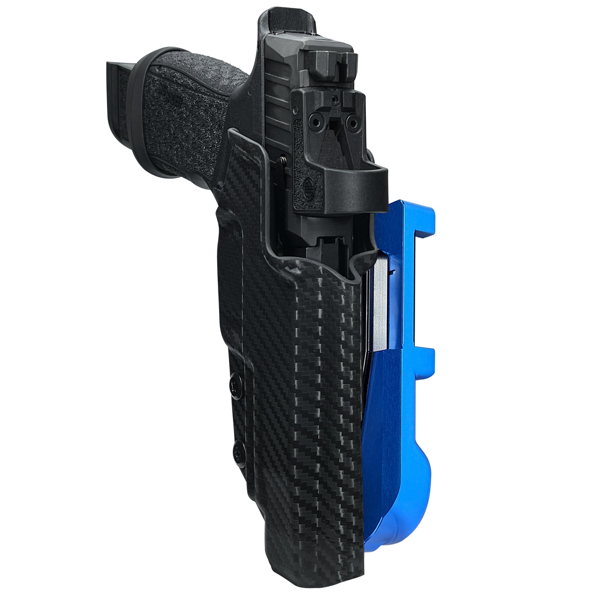 Sig Sauer P365 FUSE IDPA Quick Mount Holster with Blue Belt Attachment, Carbon Fiber Holster Shell
