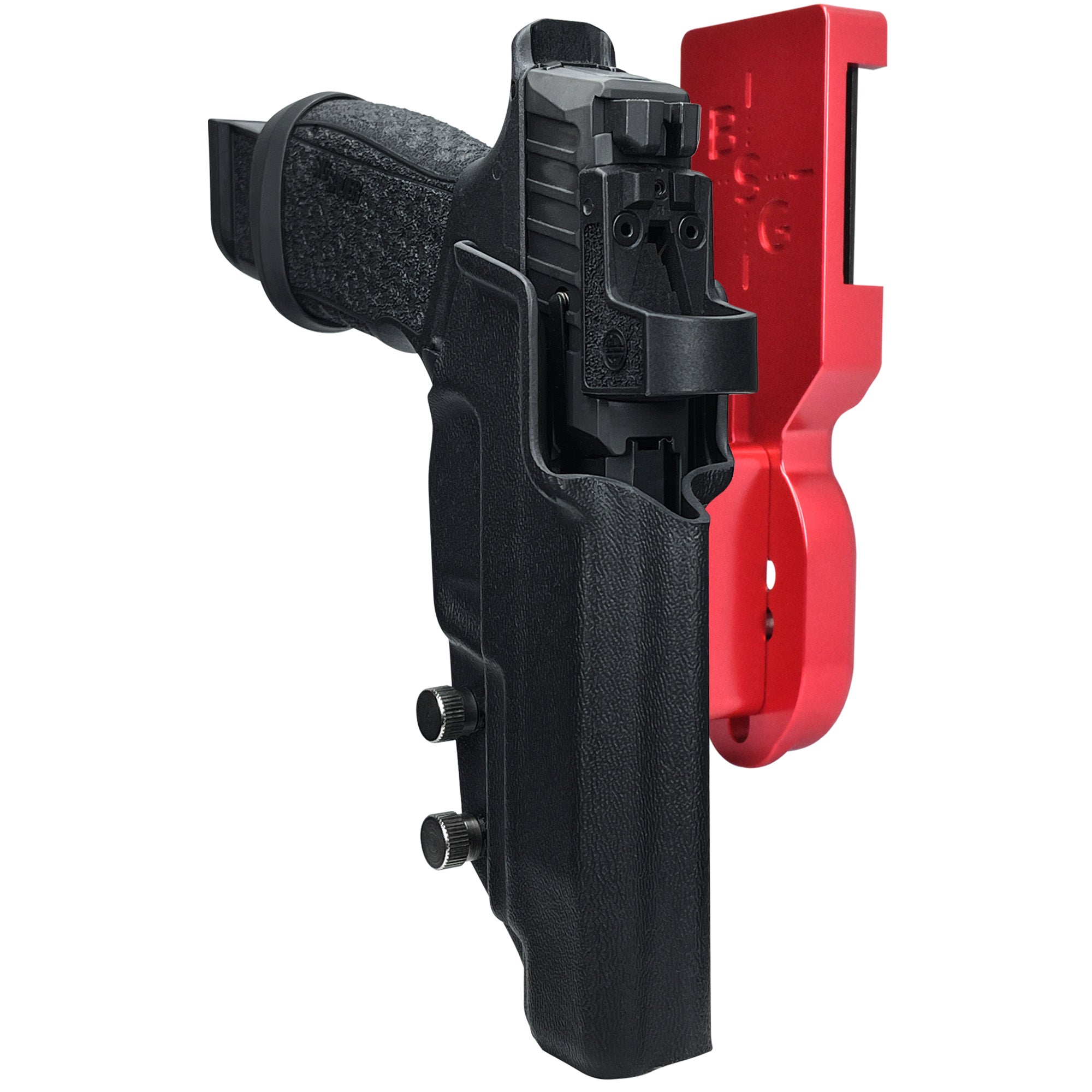 Sig P365 Fuse w/ Thumb Rest Pro Heavy Duty Competition Holster in Red / Black