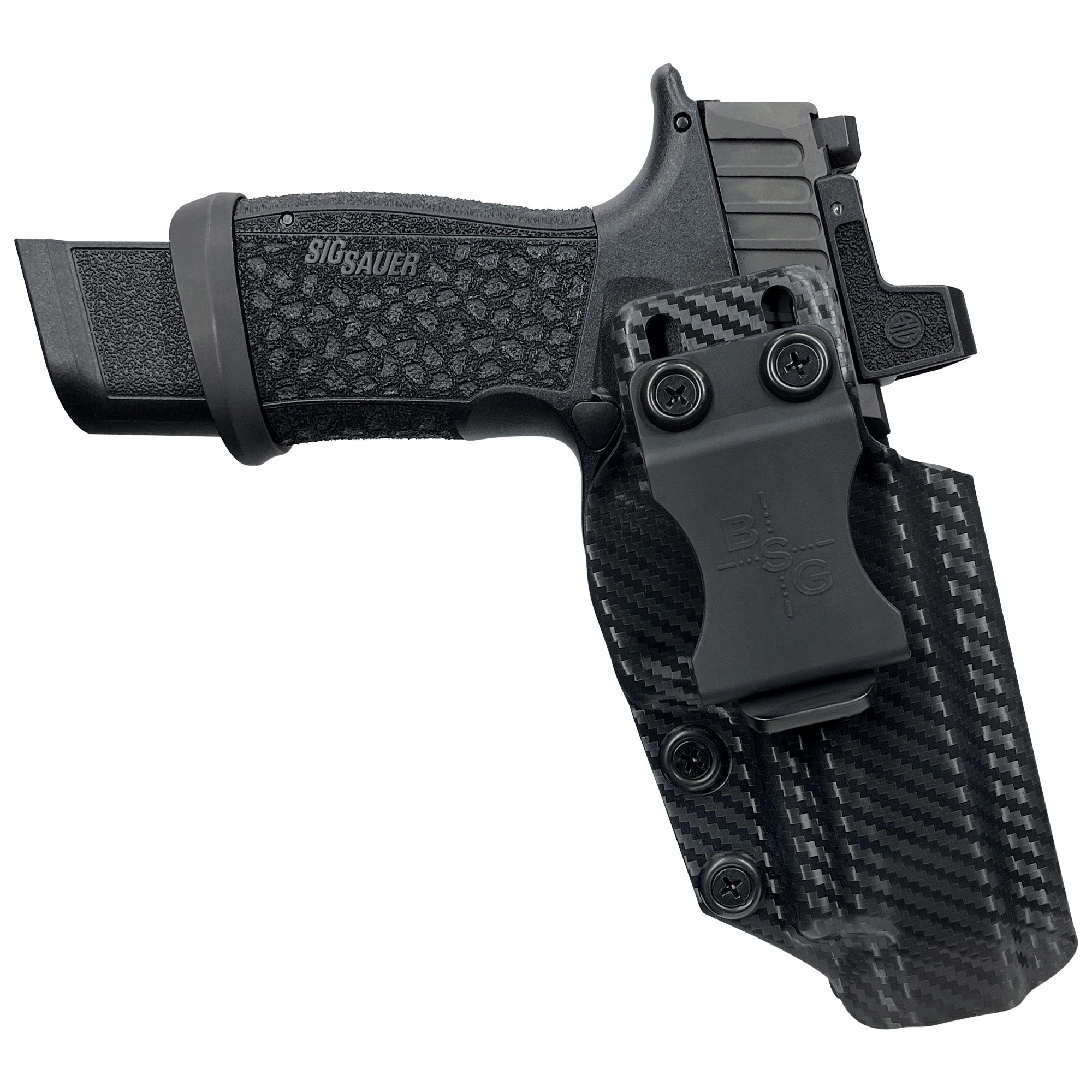 Sig Sauer P365-FUSE OWB IWB Sweat Guard Holster in Carbon Fiber - Front