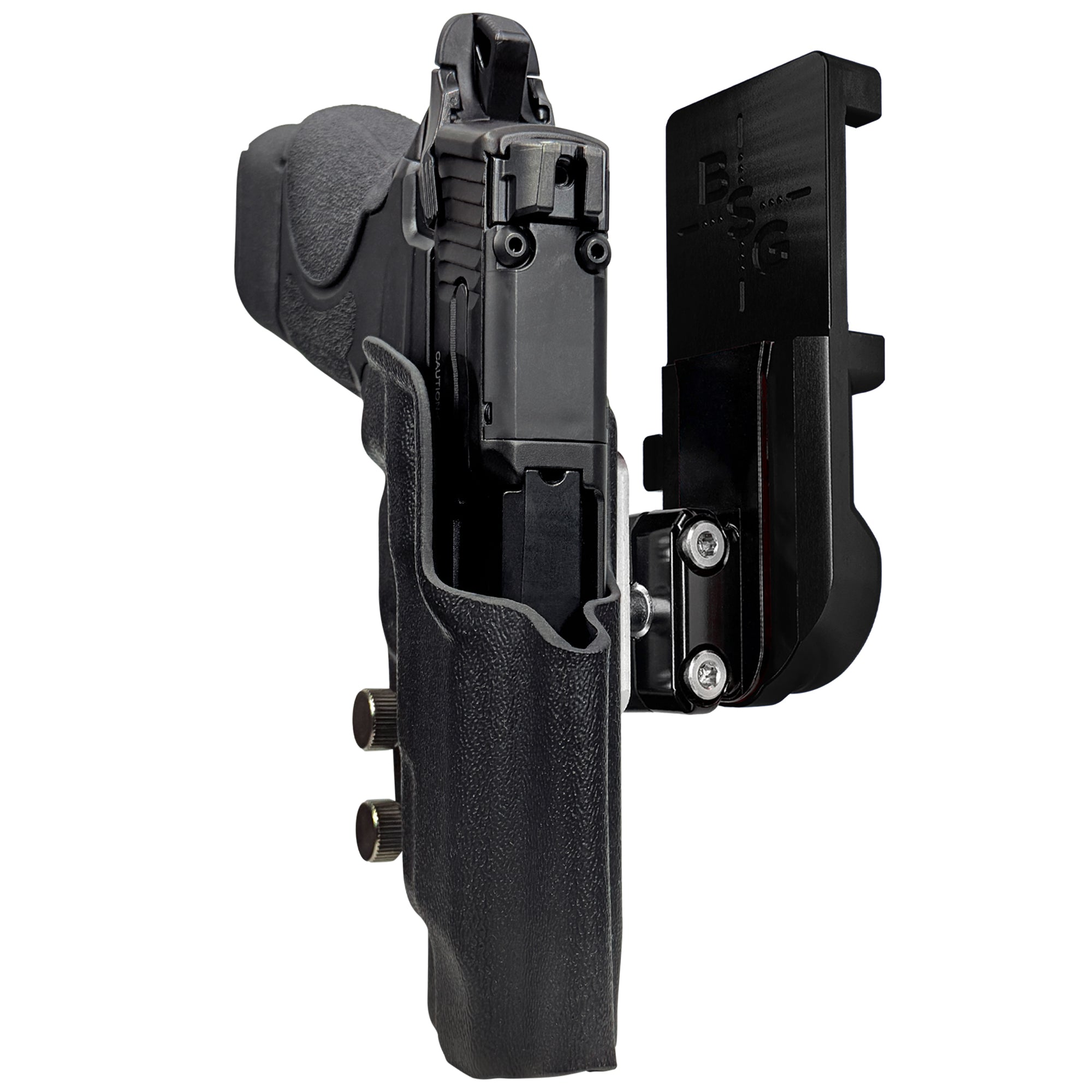 S&W CSX E-Series 3.6'' IPSC/USPA Quick Mount Ball Joint Holster with Black Belt Attachment, Black Holster Shell