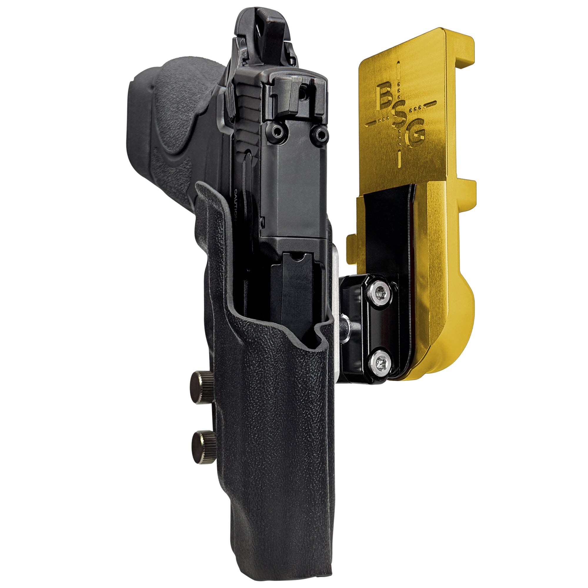 S&W CSX E-Series 3.6'' IPSC/USPA Quick Mount Ball Joint Holster with 24K Gold Belt Attachment, Black Holster Shell