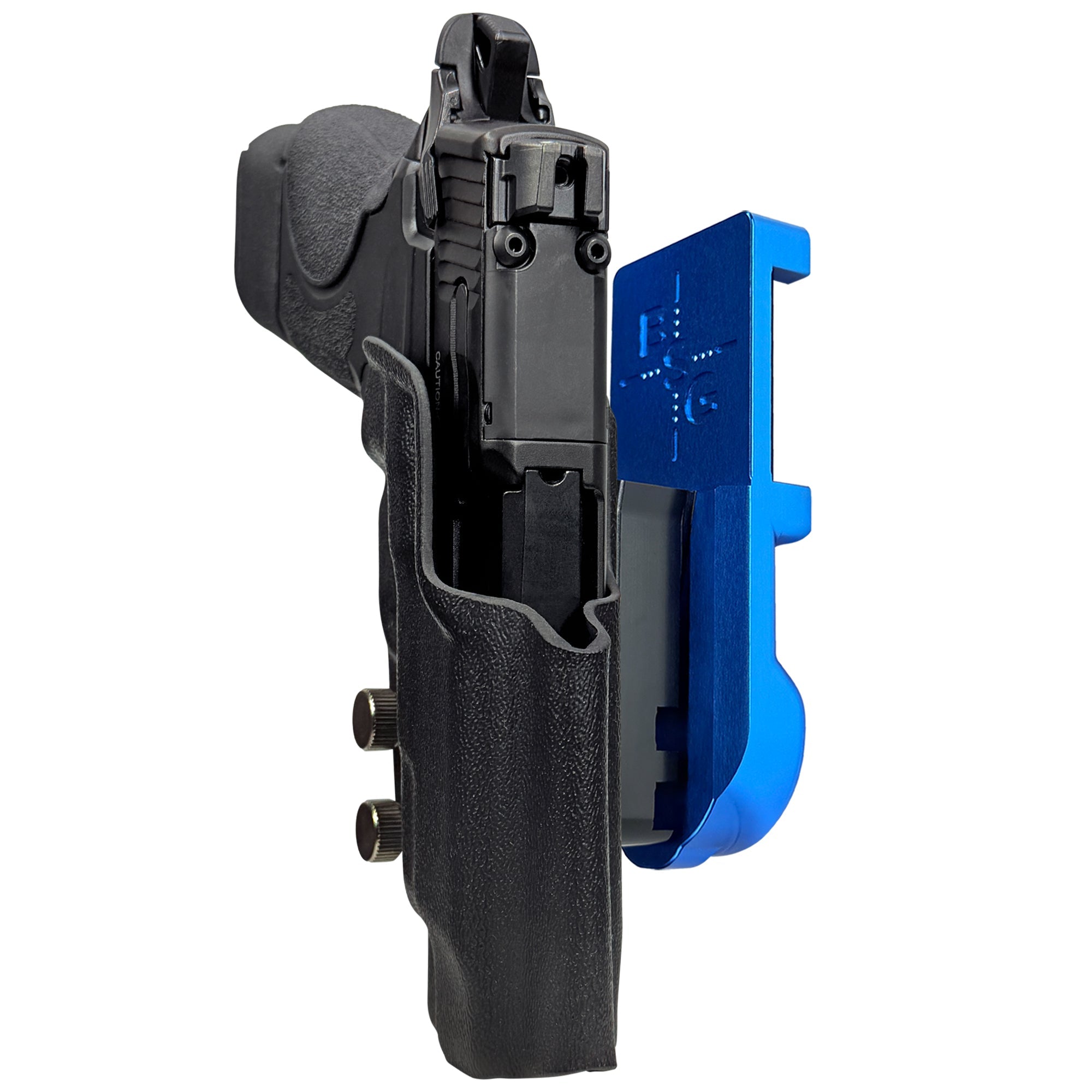 S&W CSX E-Series 3.6'' IPSC/USPA Quick Mount Holster with Blue Belt Attachment, Black Holster Shell