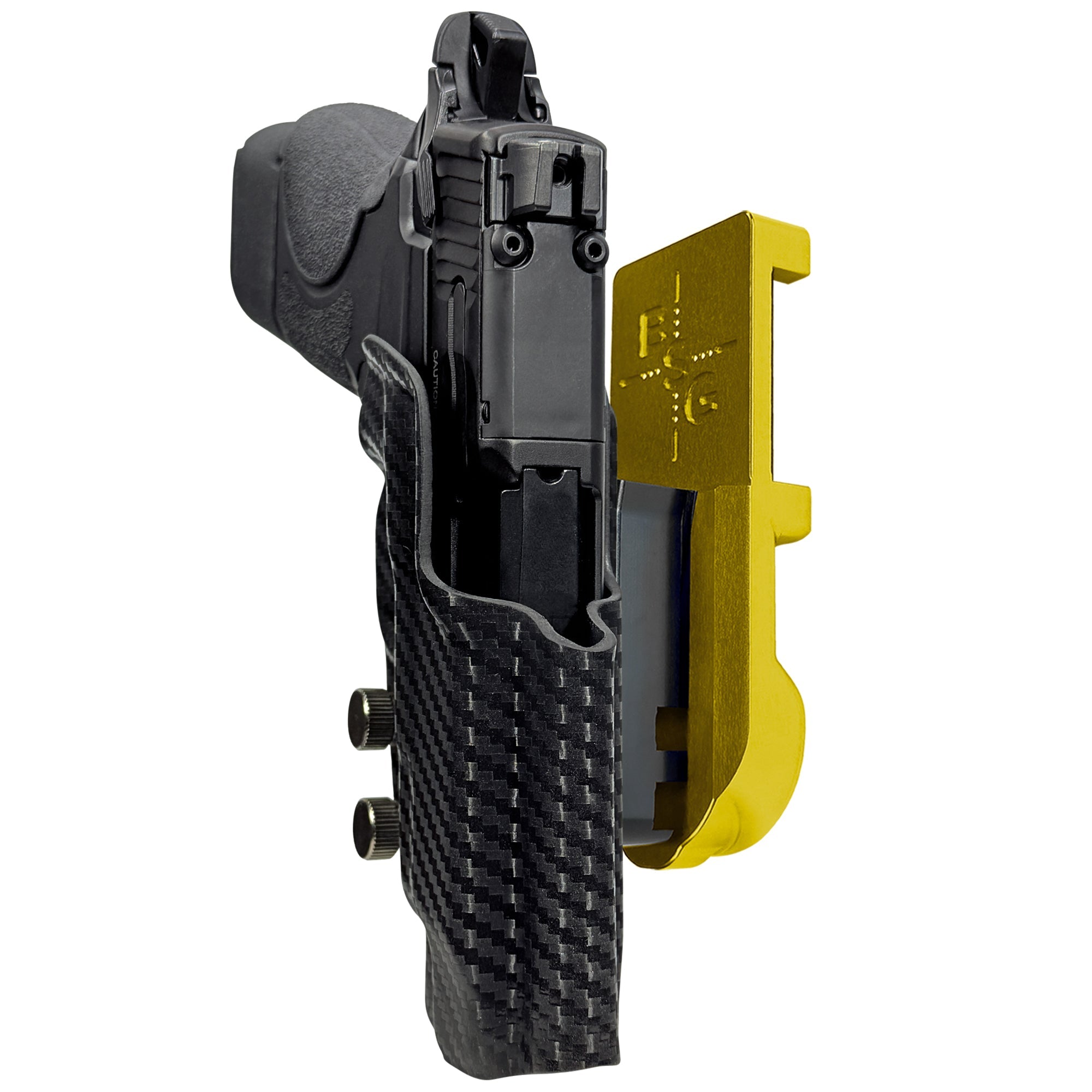 S&W CSX E-Series 3.6'' IPSC/USPA Quick Mount Holster with 24K Gold Belt Attachment, Carbon Fiber Holster Shell