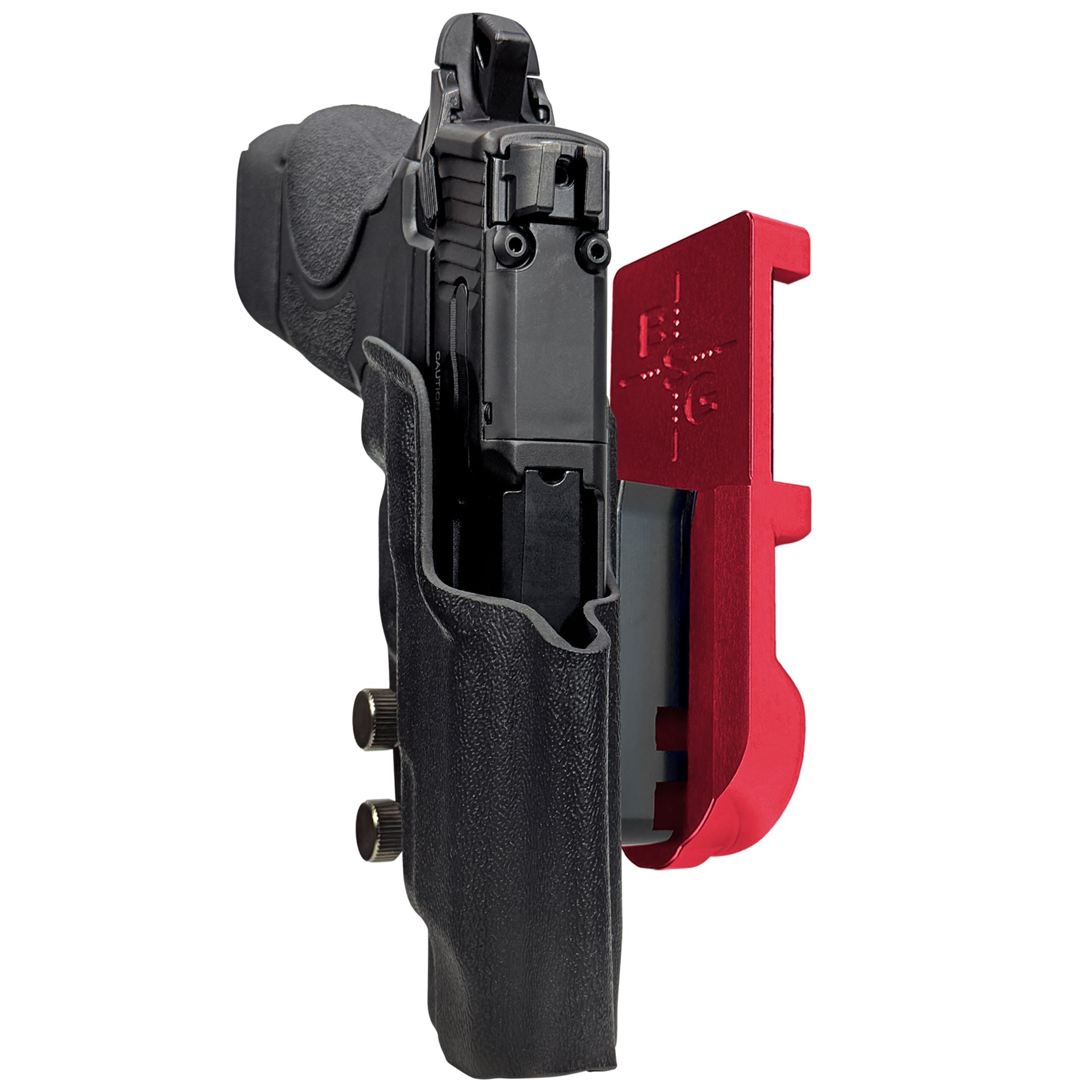 S&W CSX E-Series 3.6'' IPSC/USPA Quick Mount Holster with Red Belt Attachment, Black Holster Shell