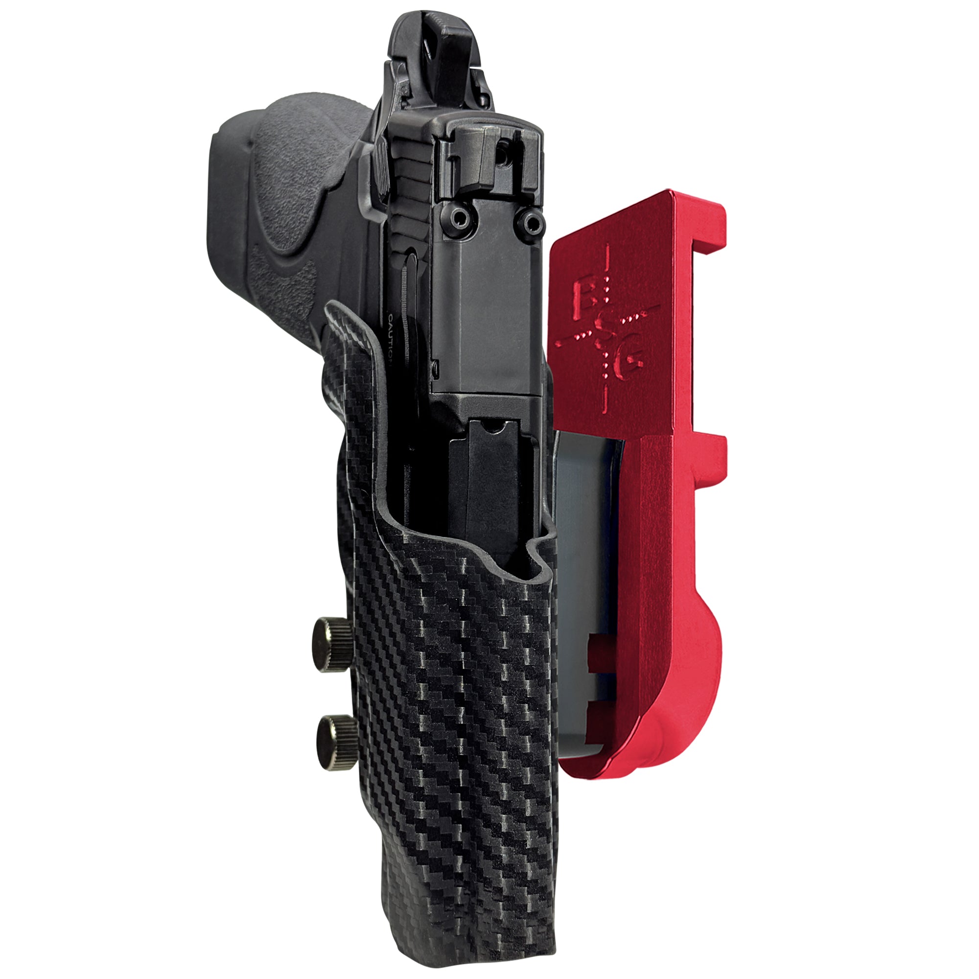 S&W CSX E-Series 3.6'' IPSC/USPA Quick Mount Holster with Red Belt Attachment, Carbon Fiber Holster Shell