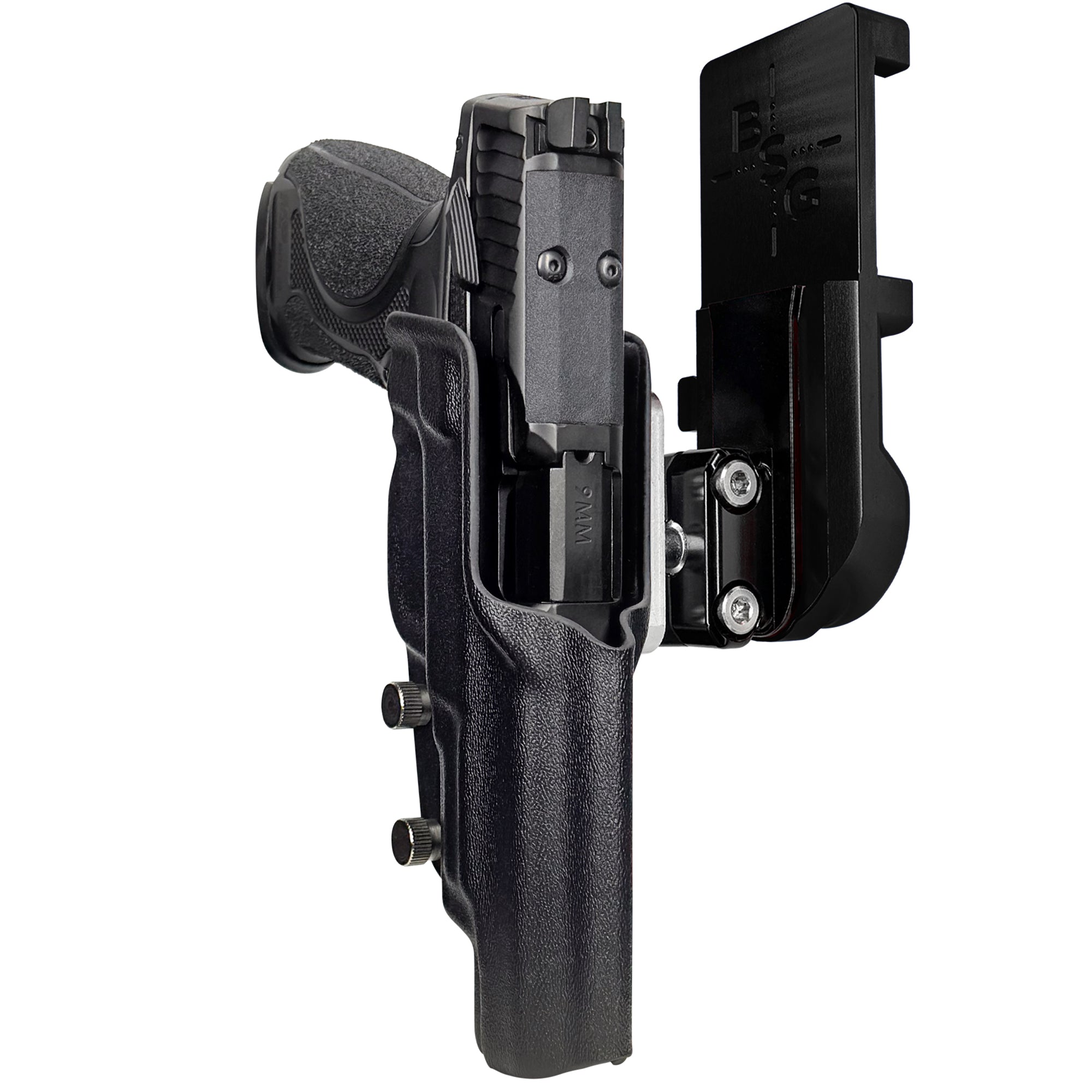 S&W M&P9 M2.0 Metal HD IPSC/USPA Quick Mount Ball Joint Holster with Black Belt Attachment, Black Holster Shell