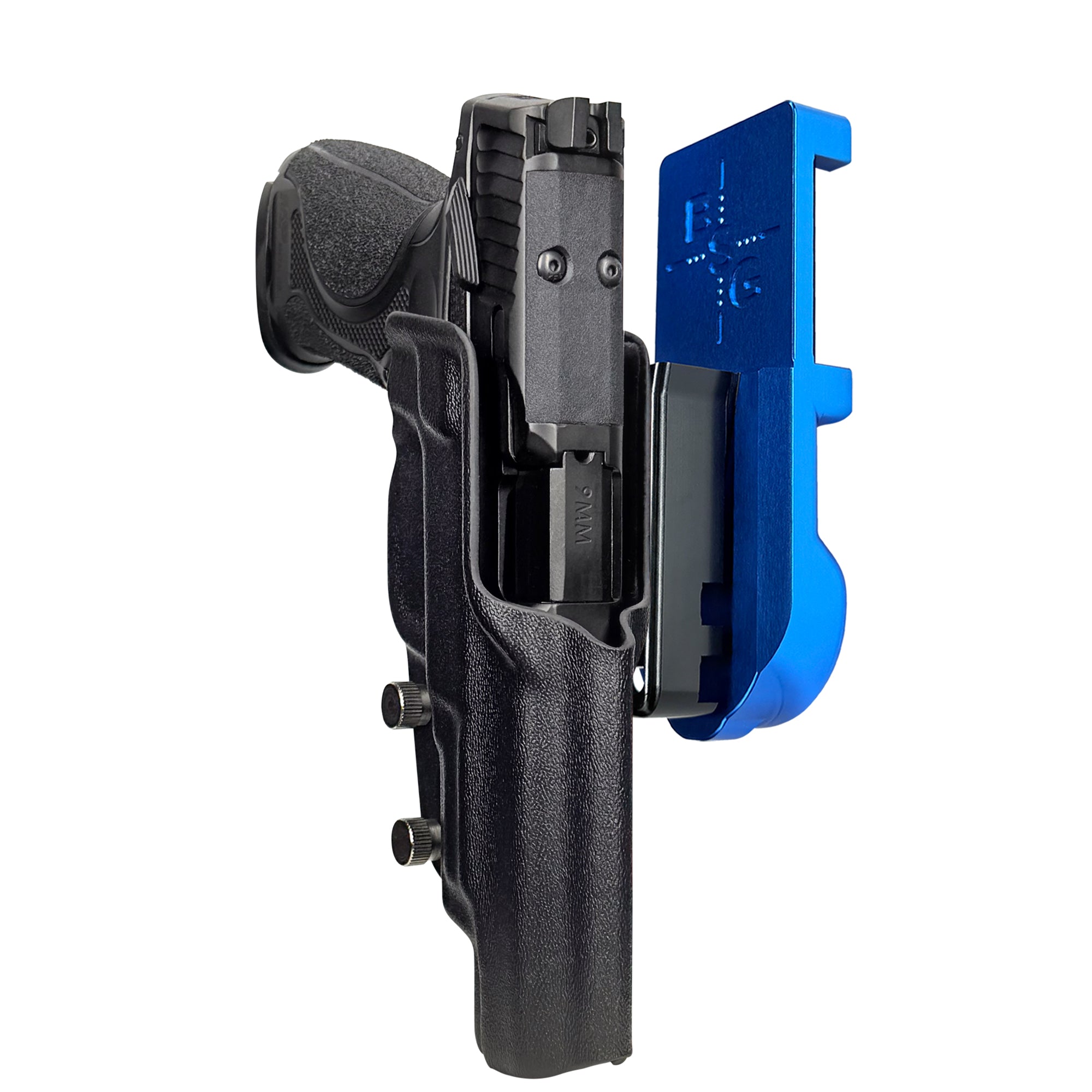 S&W M&P9 M2.0 Metal HD IPSC/USPA Quick Mount Holster with Blue Belt Attachment, Black Holster Shell