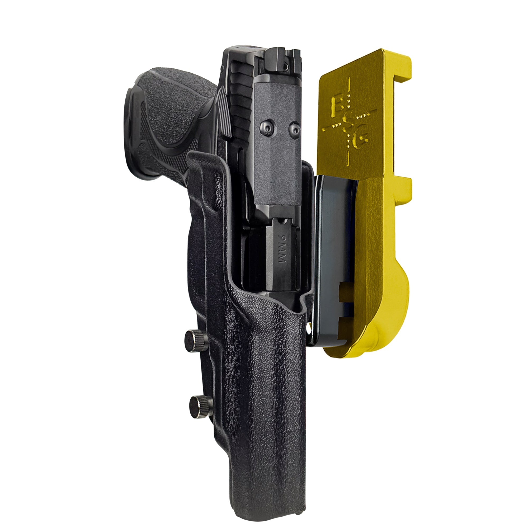 S&W M&P9 M2.0 Metal HD IPSC/USPA Quick Mount Holster with 24K Gold Belt Attachment, Black Holster Shell