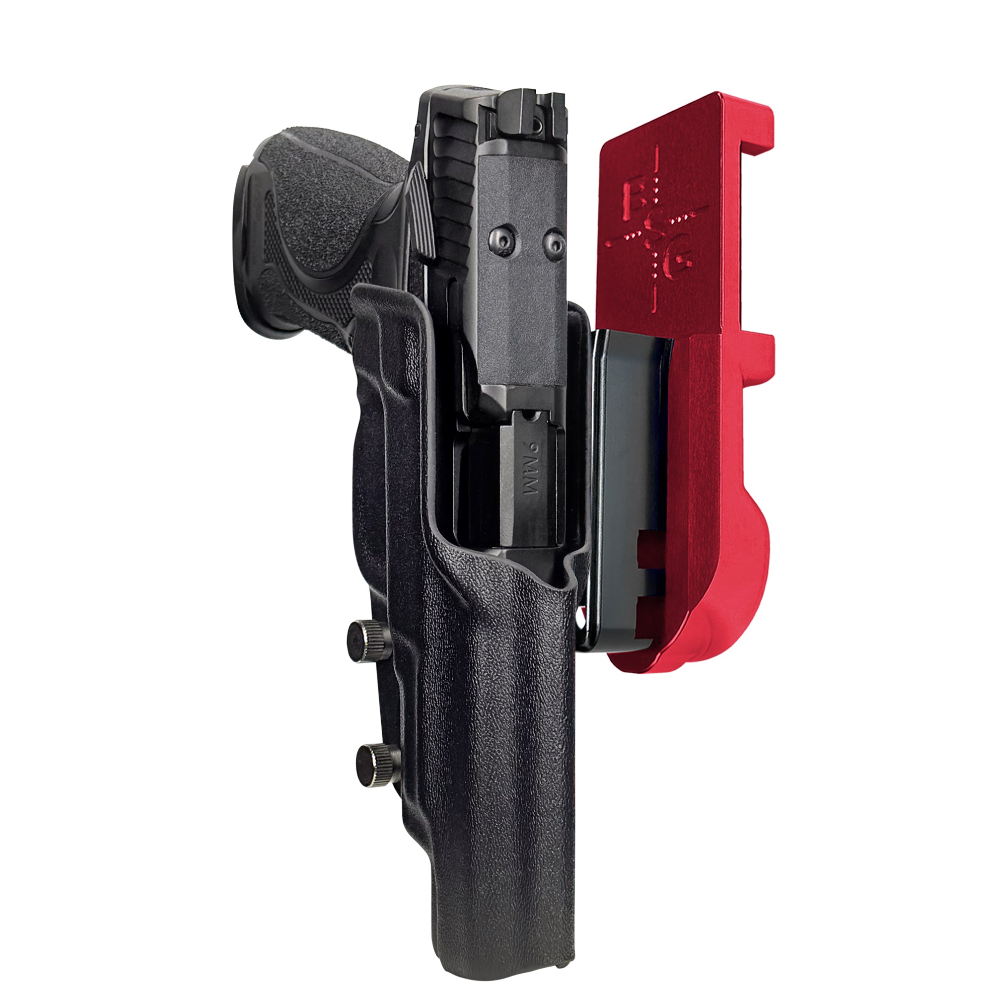 S&W M&P9 M2.0 Metal HD IPSC/USPA Quick Mount Holster with Red Belt Attachment, Black Holster Shell
