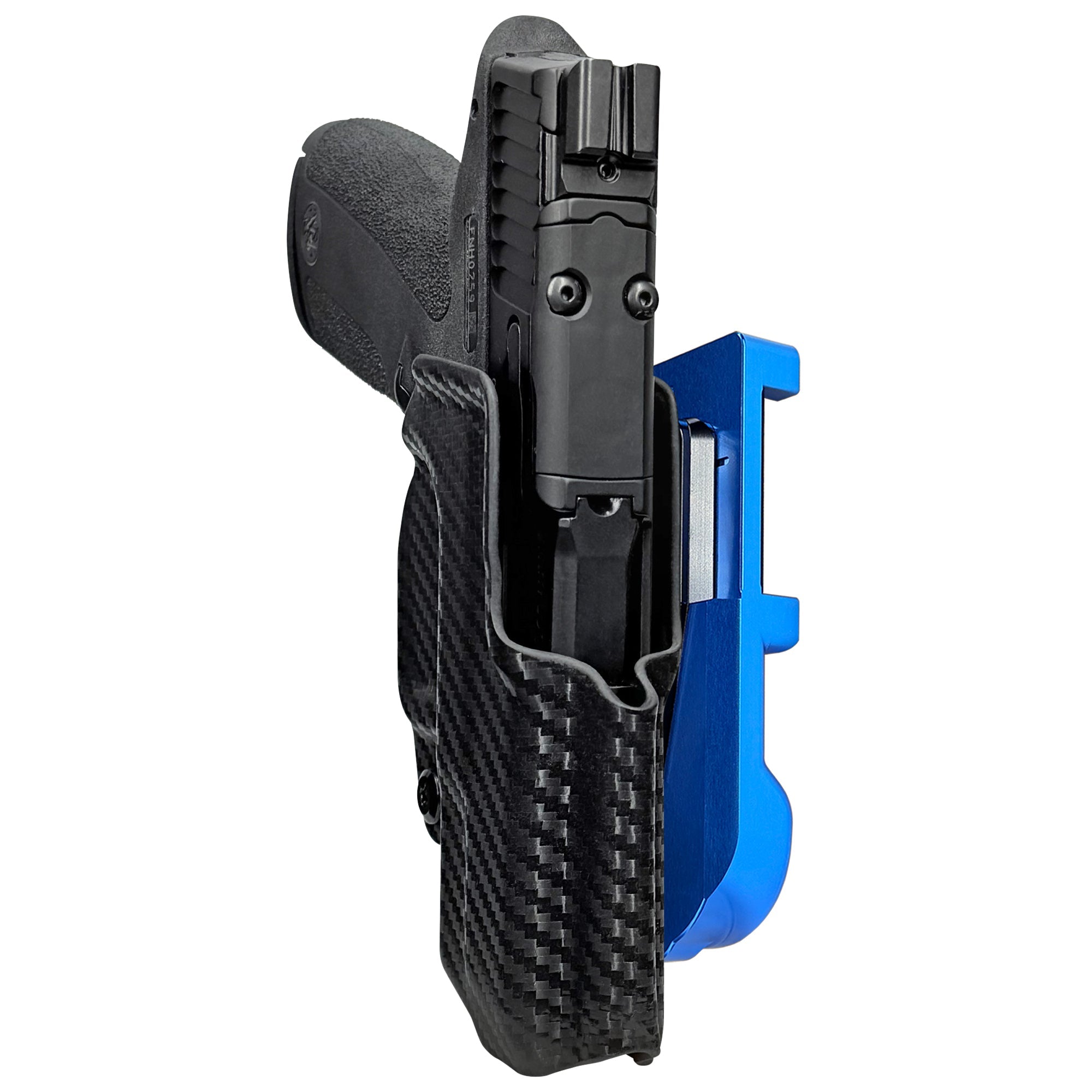 S&W M&P Shield X IDPA Quick Mount Holster with Blue Belt Attachment, Carbon Fiber Holster Shell