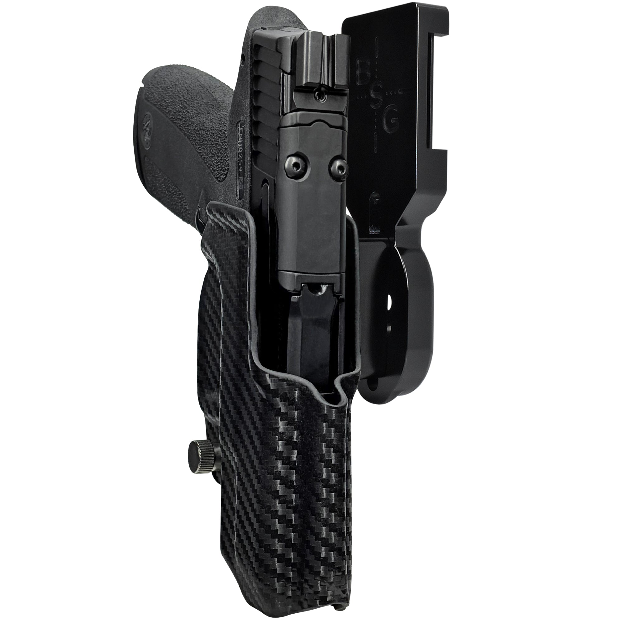 S&W M&P Shield X Pro Heavy Duty Competition Holster in Black / Carbon Fiber