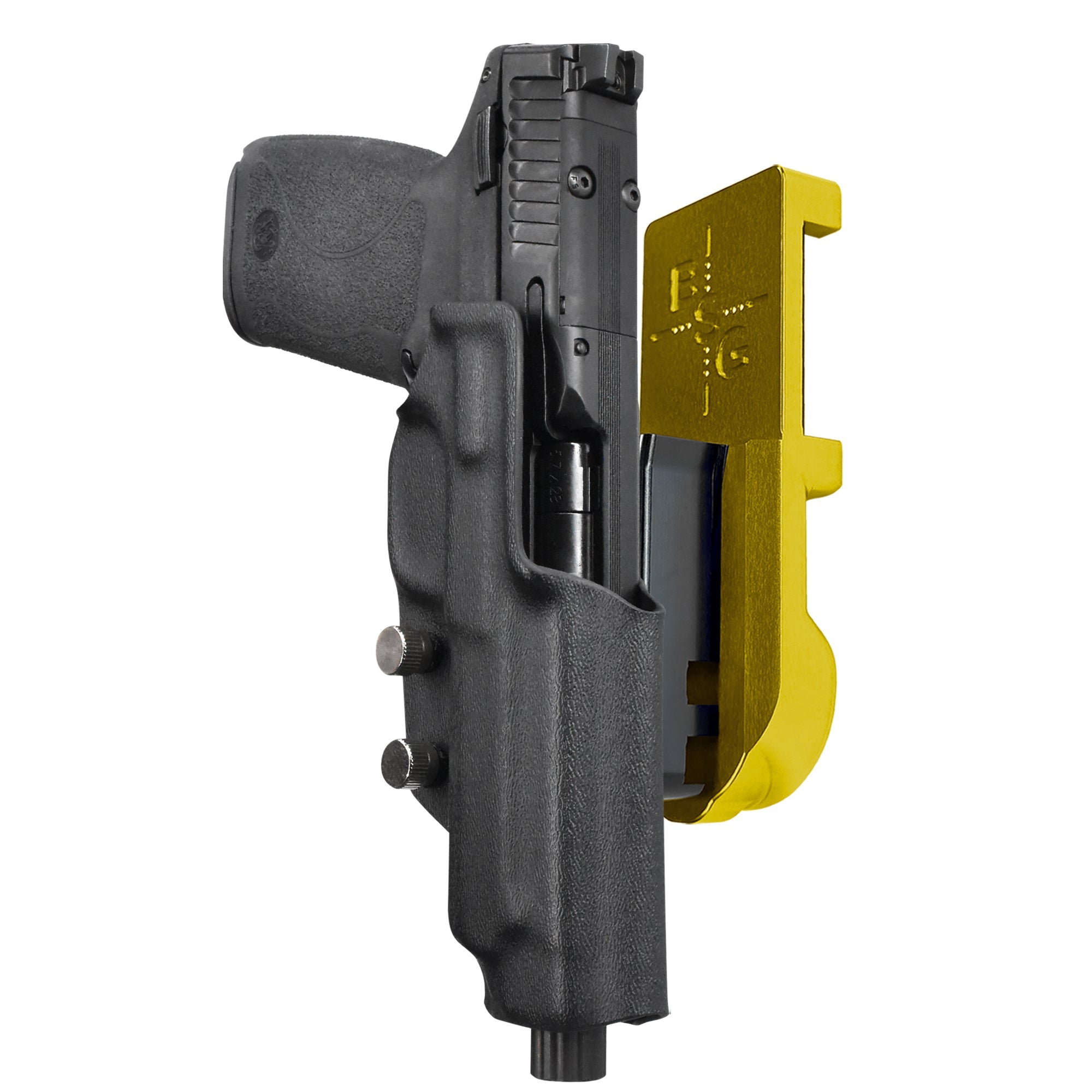S&W M&P 5.7 IPSC/USPA Quick Mount Holster with 24K Gold Belt Attachment, Black Holster Shell
