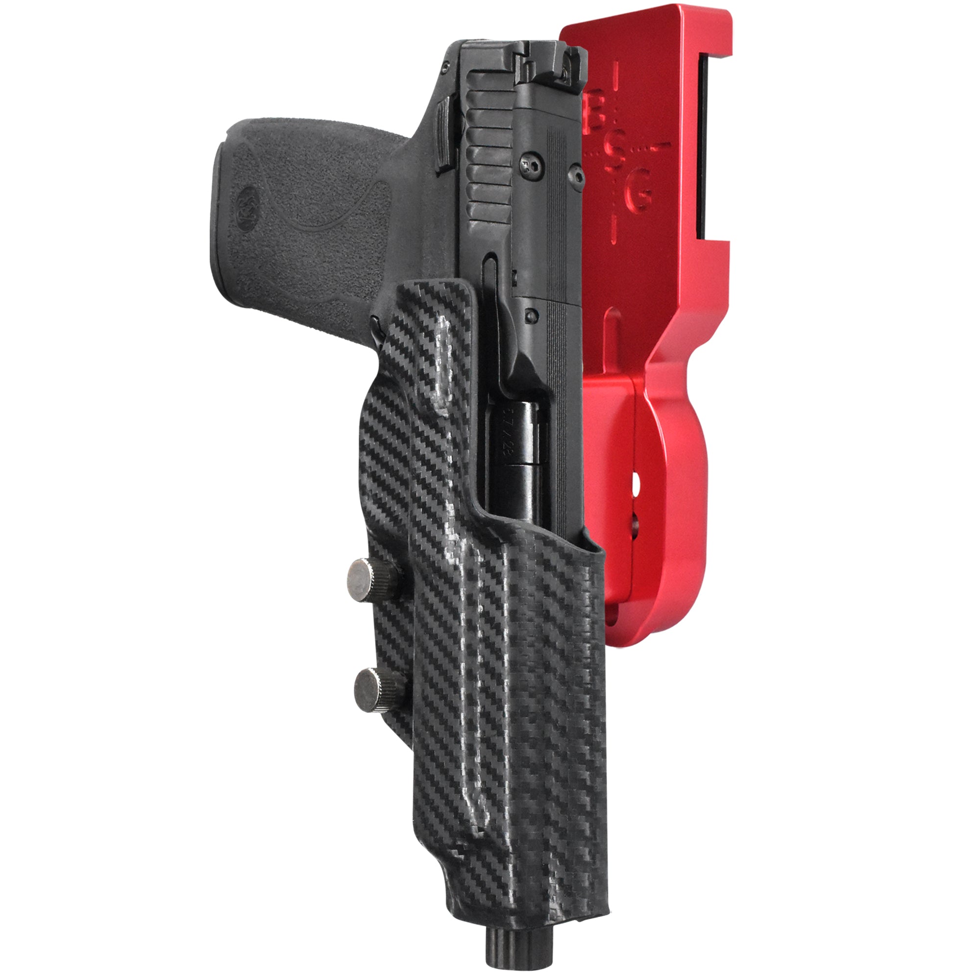 Smith and Wesson M&P 5.7 Pro Heavy Duty Competition Holster in Red / Carbon Fiber