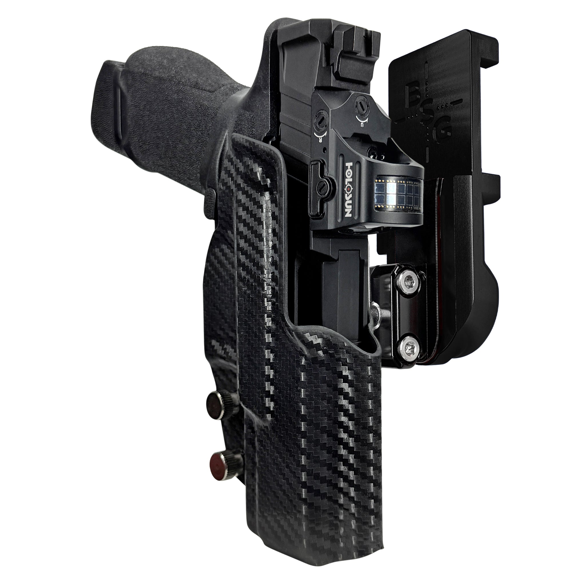Springfield Echelon 4.0C IPSC/USPA Quick Mount Ball Joint Holster with Black Belt Attachment, Carbon Fiber Holster Shell
