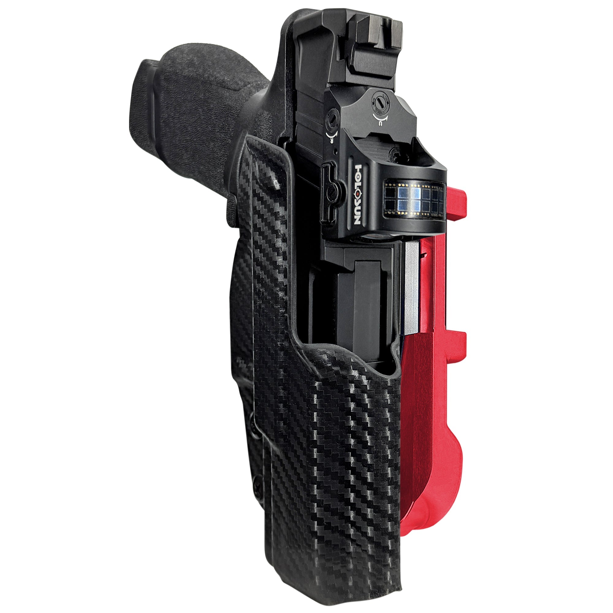 Springfield Echelon 4.0C IDPA Quick Mount Holster with Red Belt Attachment, Carbon Fiber Holster Shell