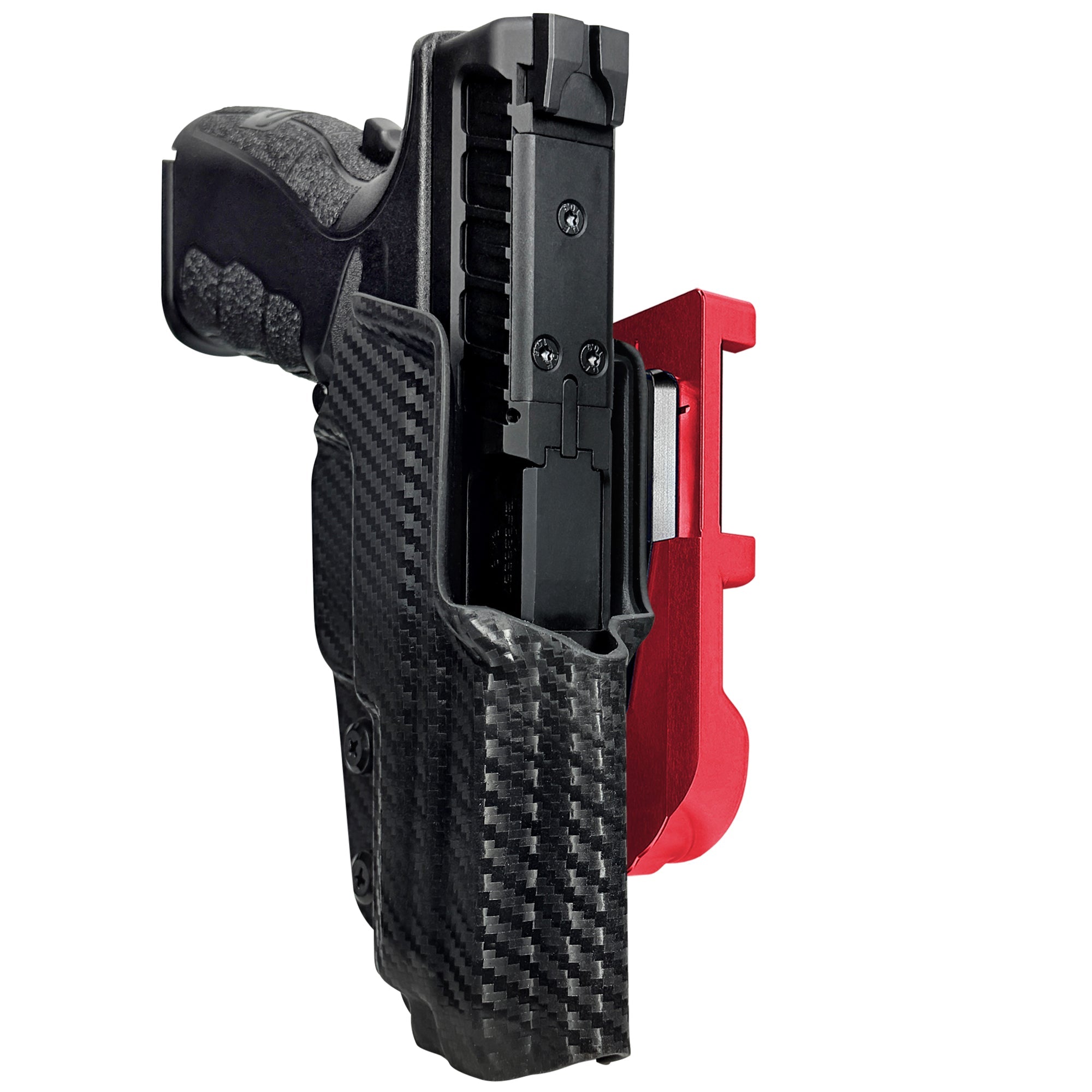 Springfield XD MOD.3 IDPA Quick Mount Holster with Red Belt Attachment, Carbon Fiber Holster Shell