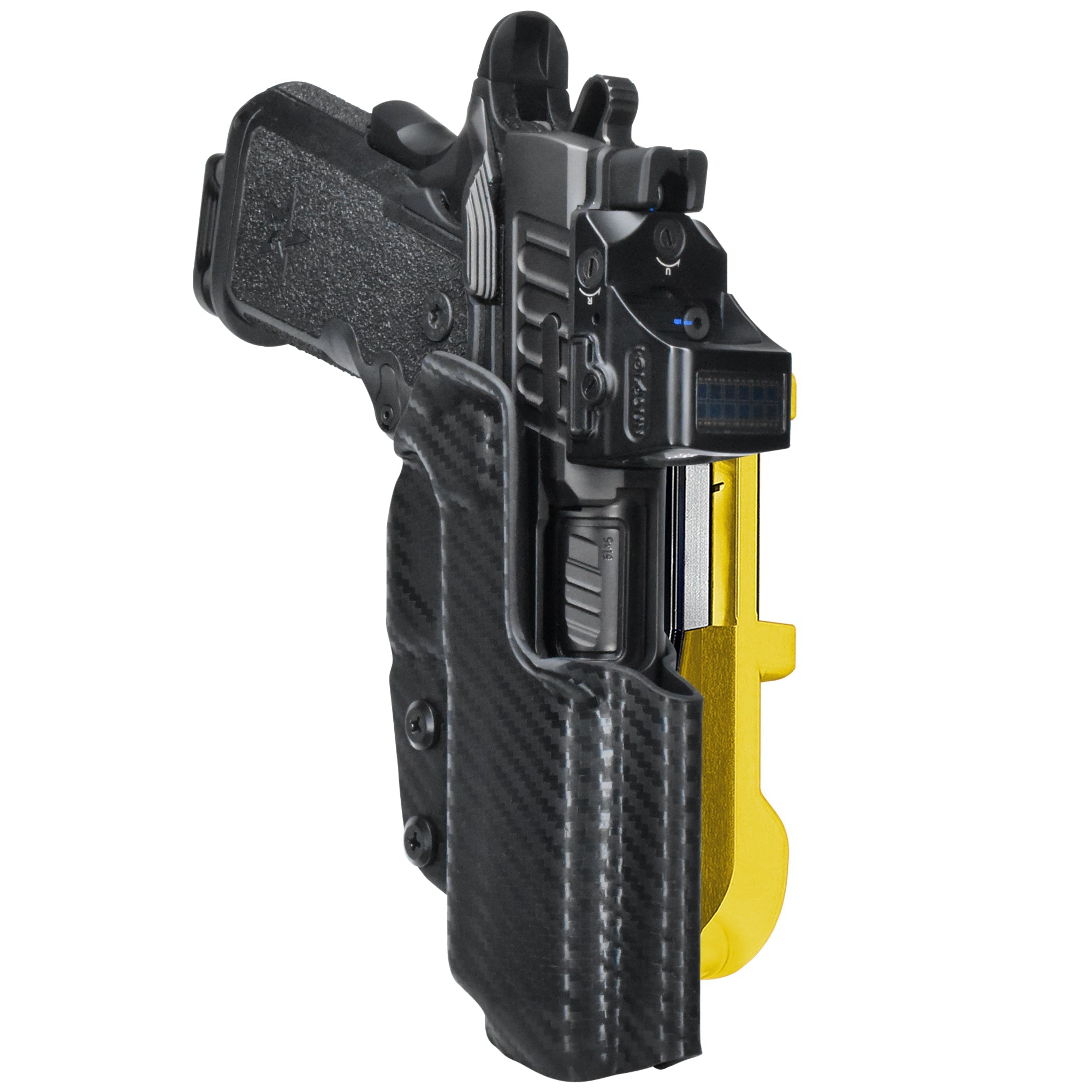 Staccato C 2024 IDPA Quick Mount Holster with 24K Gold Belt Attachment, Carbon Fiber Holster Shell