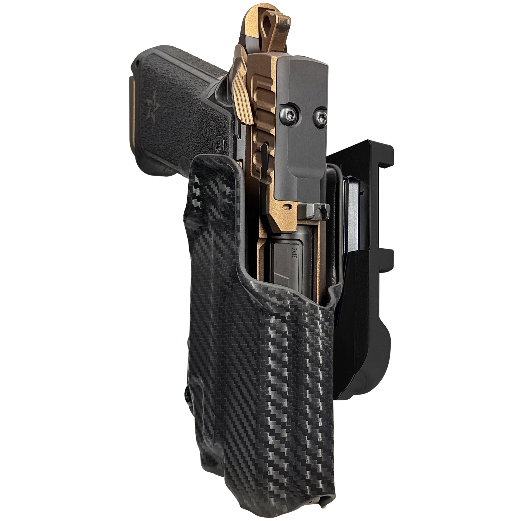 Staccato HD P4 TLR7-X IDPA Quick Mount Holster with Black Belt Attachment, Carbon Fiber Holster Shell