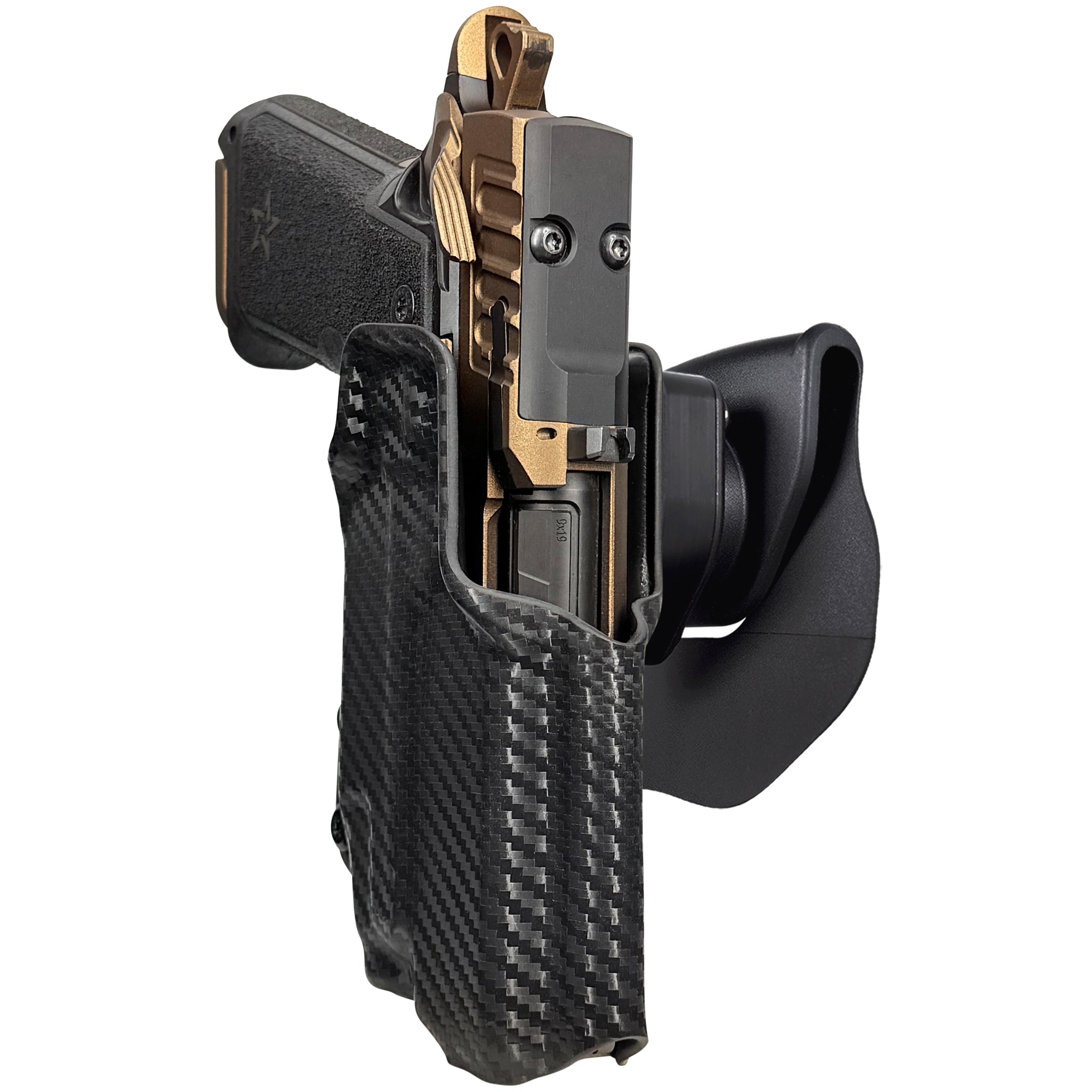 Staccato HD P4 TLR7X OWB Quick Release Paddle Holster in Carbon Fiber