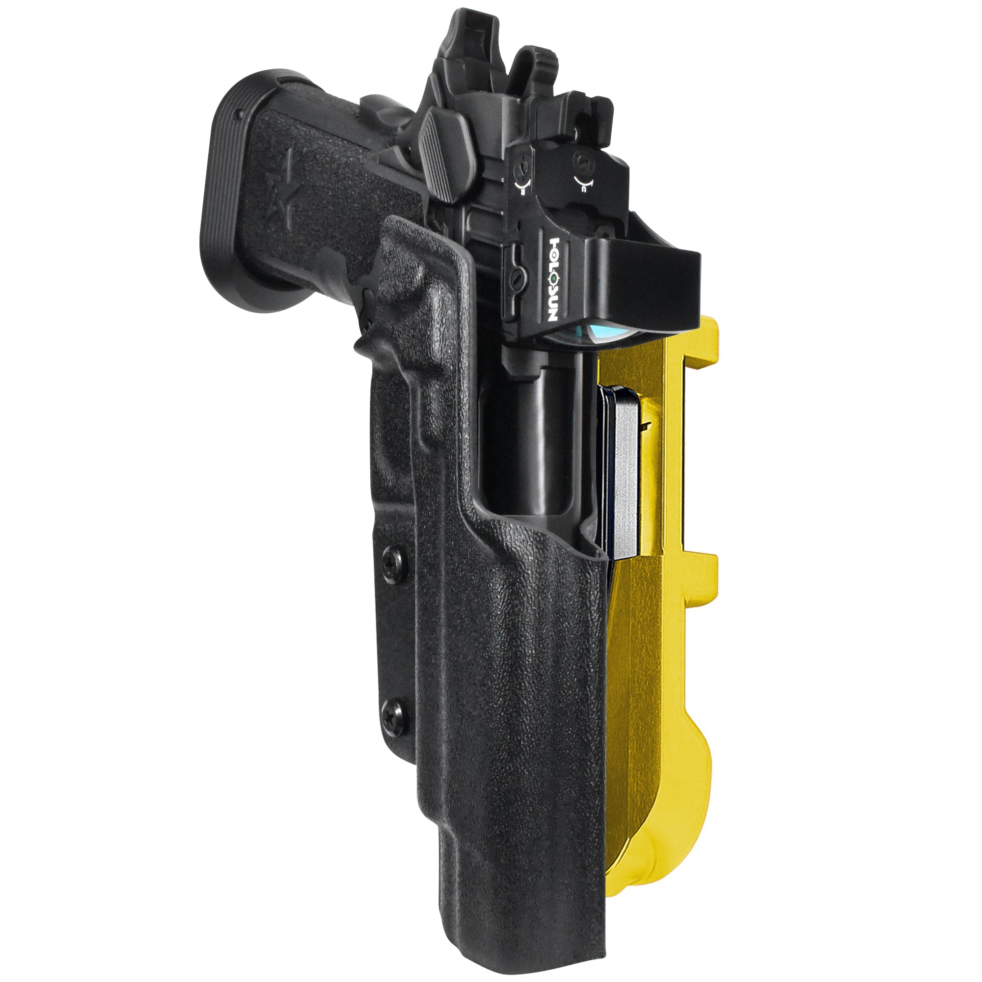 Staccato XL IDPA Quick Mount Holster with 24K Gold Belt Attachment, Black Holster Shell