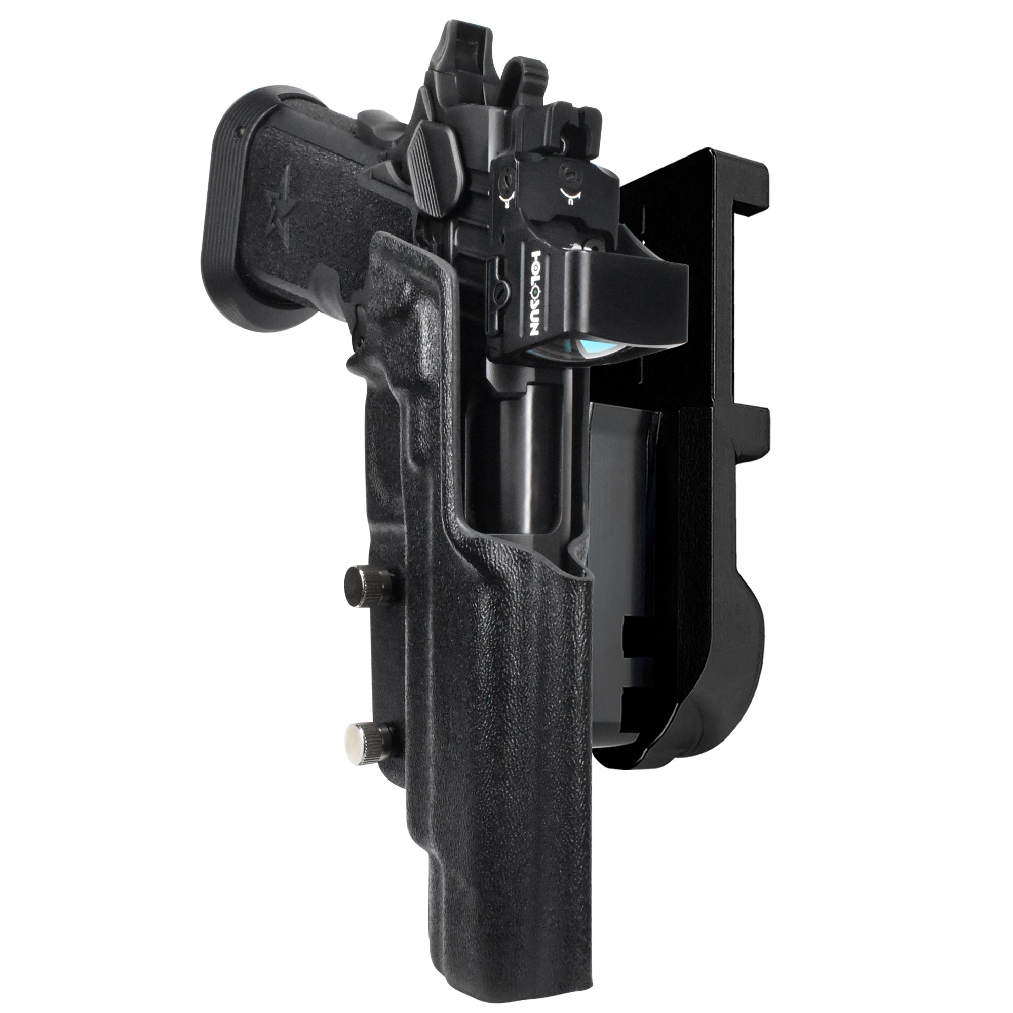 Staccato XL IPSC/USPA Quick Mount Holster with Black Belt Attachment, Black Holster Shell