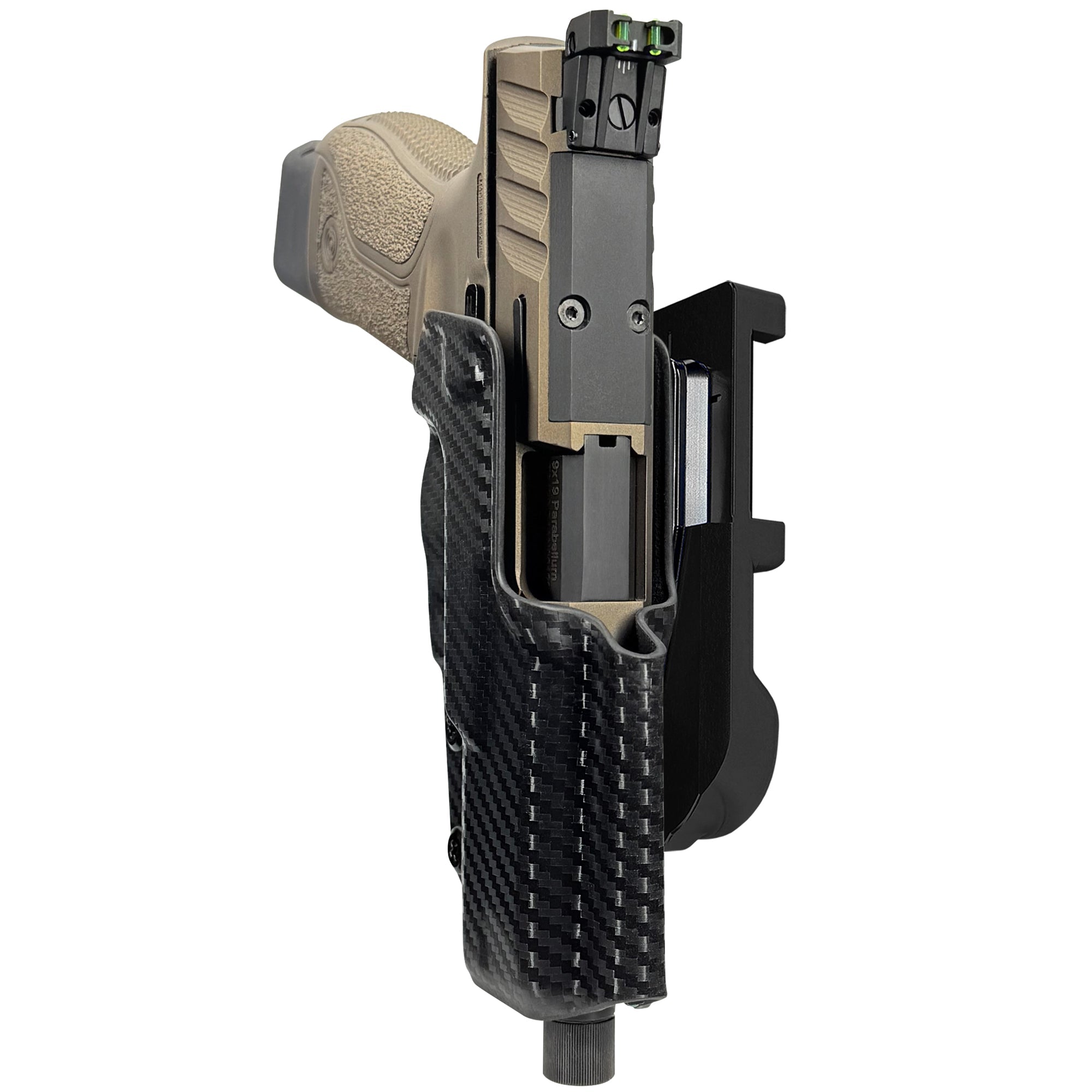 Stoeger STR-9 Combat SX IDPA Quick Mount Holster with Black Belt Attachment, Carbon Fiber Holster Shell