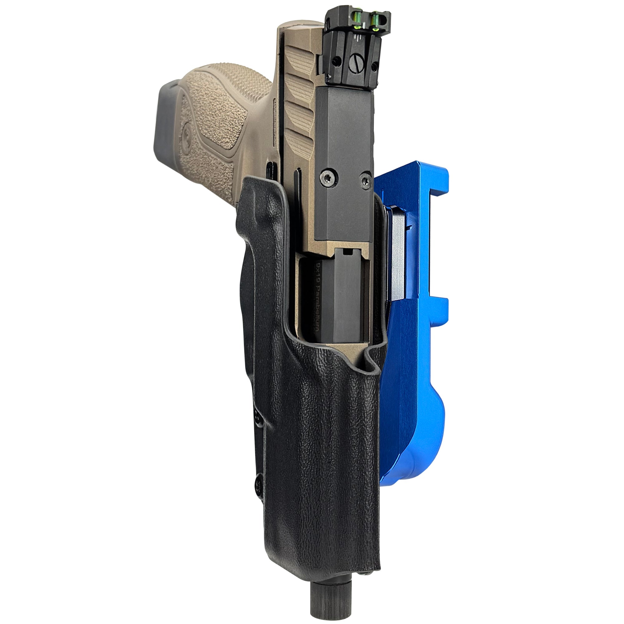Stoeger STR-9 Combat SX IDPA Quick Mount Holster with Blue Belt Attachment, Black Holster Shell