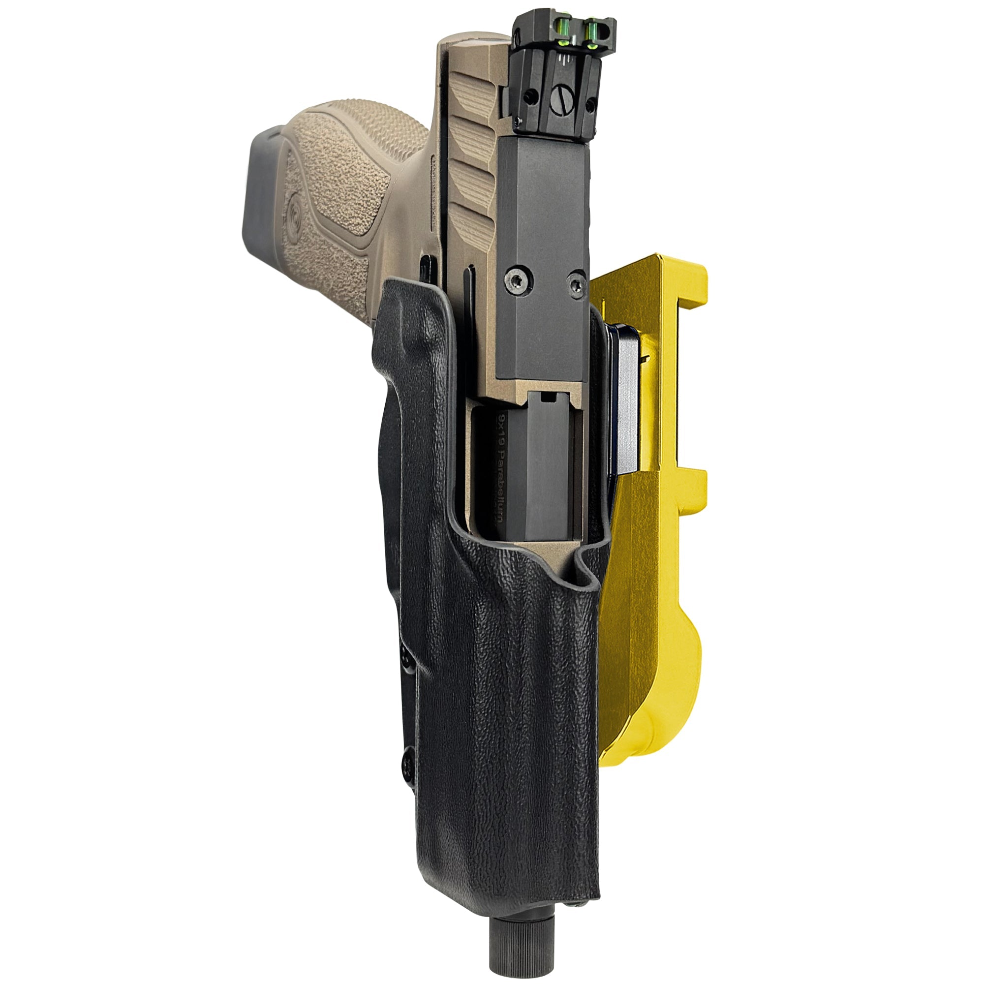 Stoeger STR-9 Combat SX IDPA Quick Mount Holster with 24K Gold Belt Attachment, Black Holster Shell