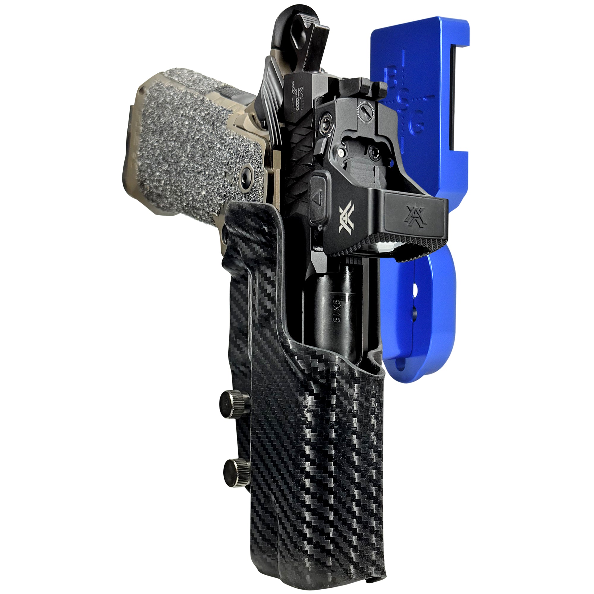 Jacob Grey HEX Pro Heavy Duty Competition Holster in Blue / Carbon Fiber