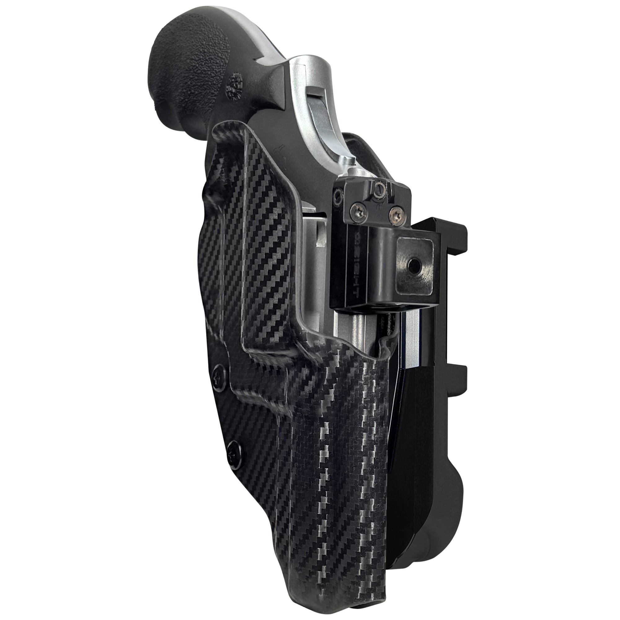 Taurus 66 Combat IDPA Quick Mount Holster with Black Belt Attachment, Carbon Fiber Holster Shell