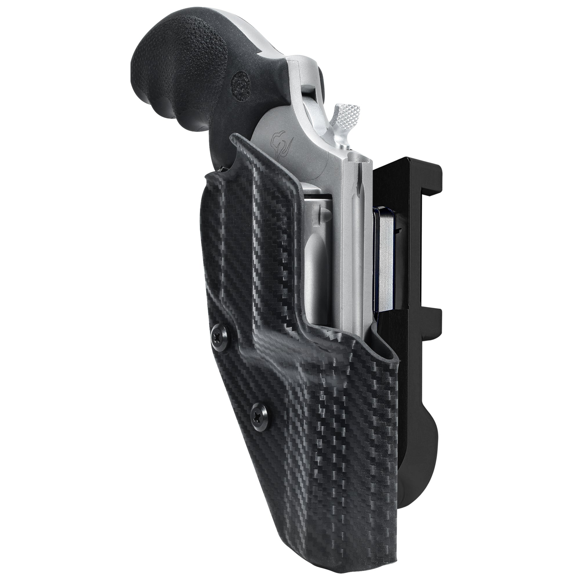Taurus Defender 605 3in IDPA Quick Mount Holster with Black Belt Attachment, Carbon Fiber Holster Shell