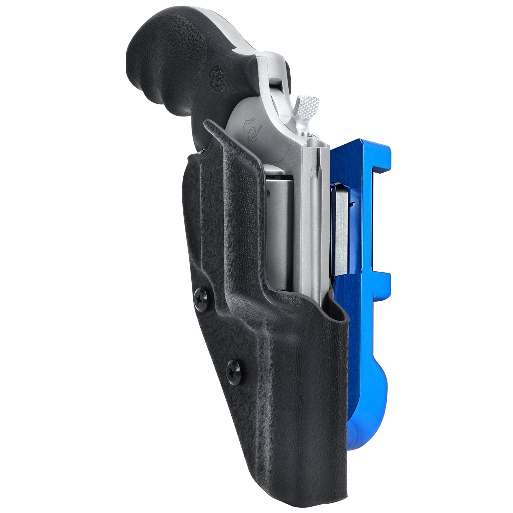 Taurus Defender 605 3in IDPA Quick Mount Holster with Blue Belt Attachment, Black Holster Shell
