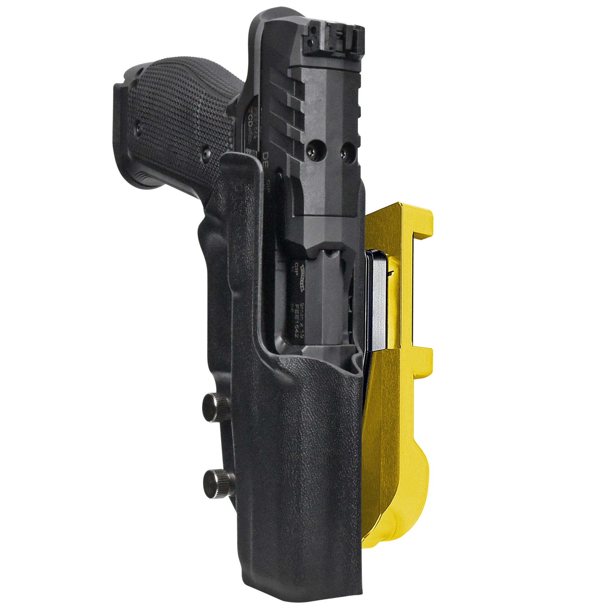 Walther PDP 4.5''' SF IDPA Quick Mount Holster with 24K Gold Belt Attachment, Black Holster Shell