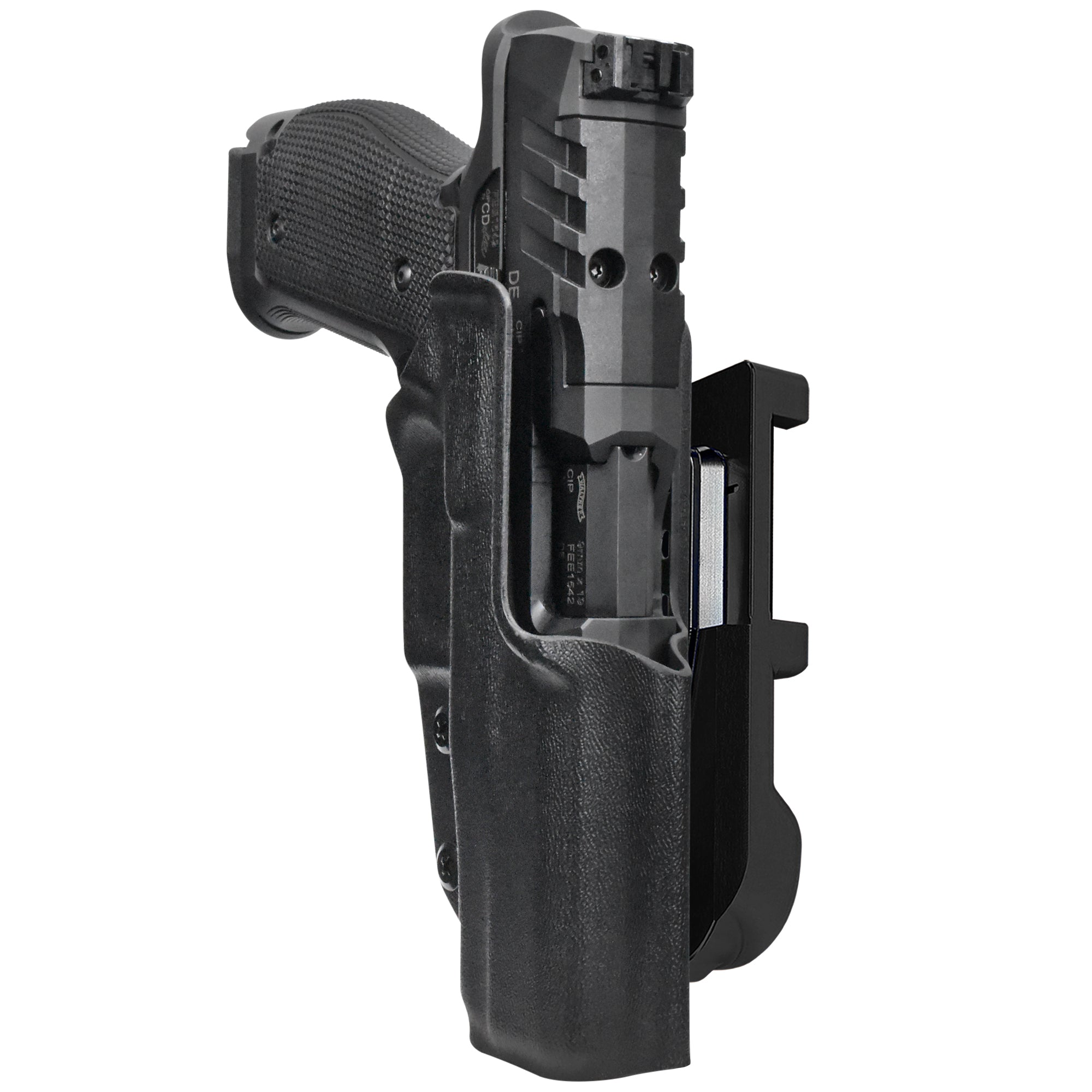 Walther PDP 5'' SF IDPA Quick Mount Holster with Black Belt Attachment, Black Holster Shell