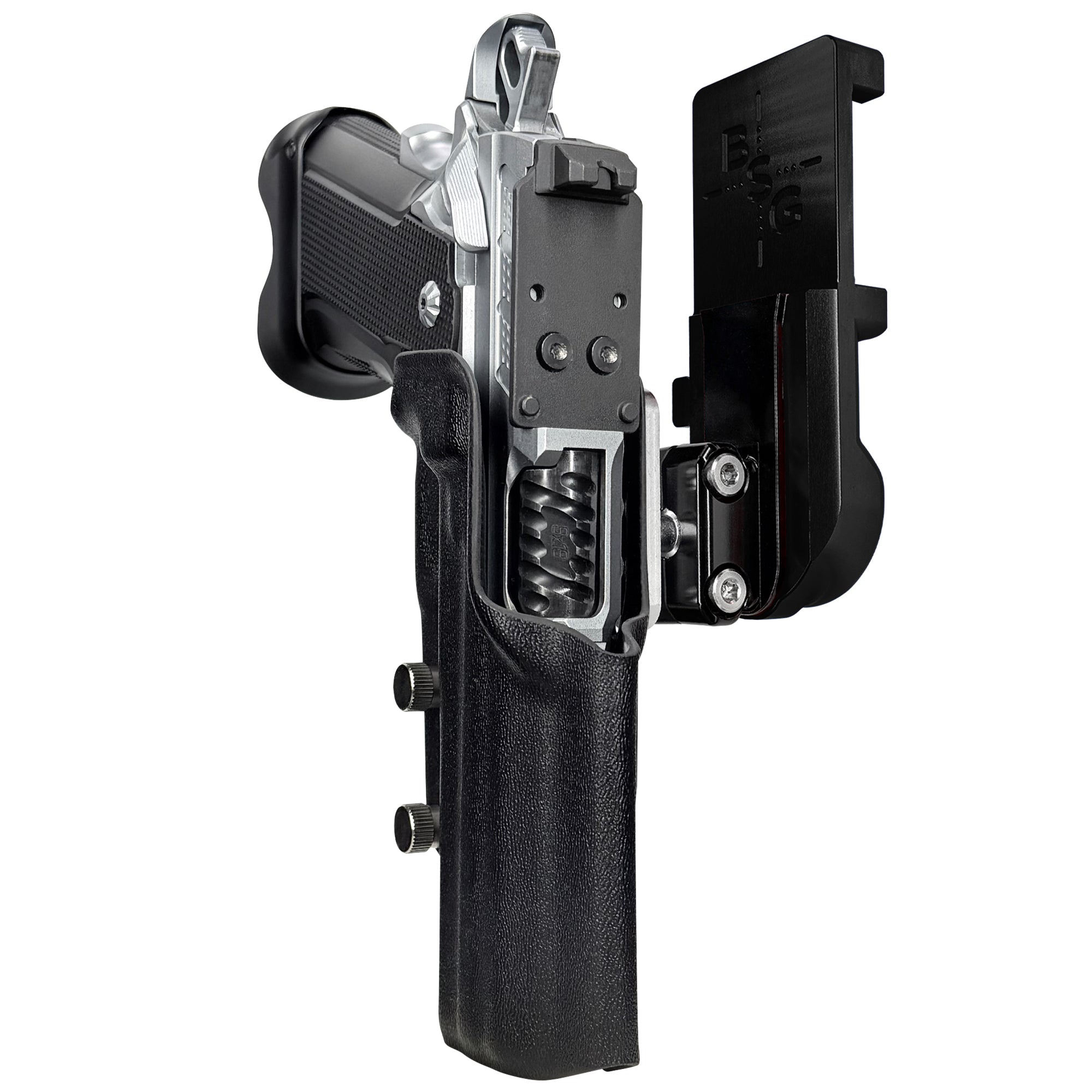 Fusion Firearms XP Comp IPSC/USPA Quick Mount Ball Joint Holster with Black Belt Attachment, Black Holster Shell