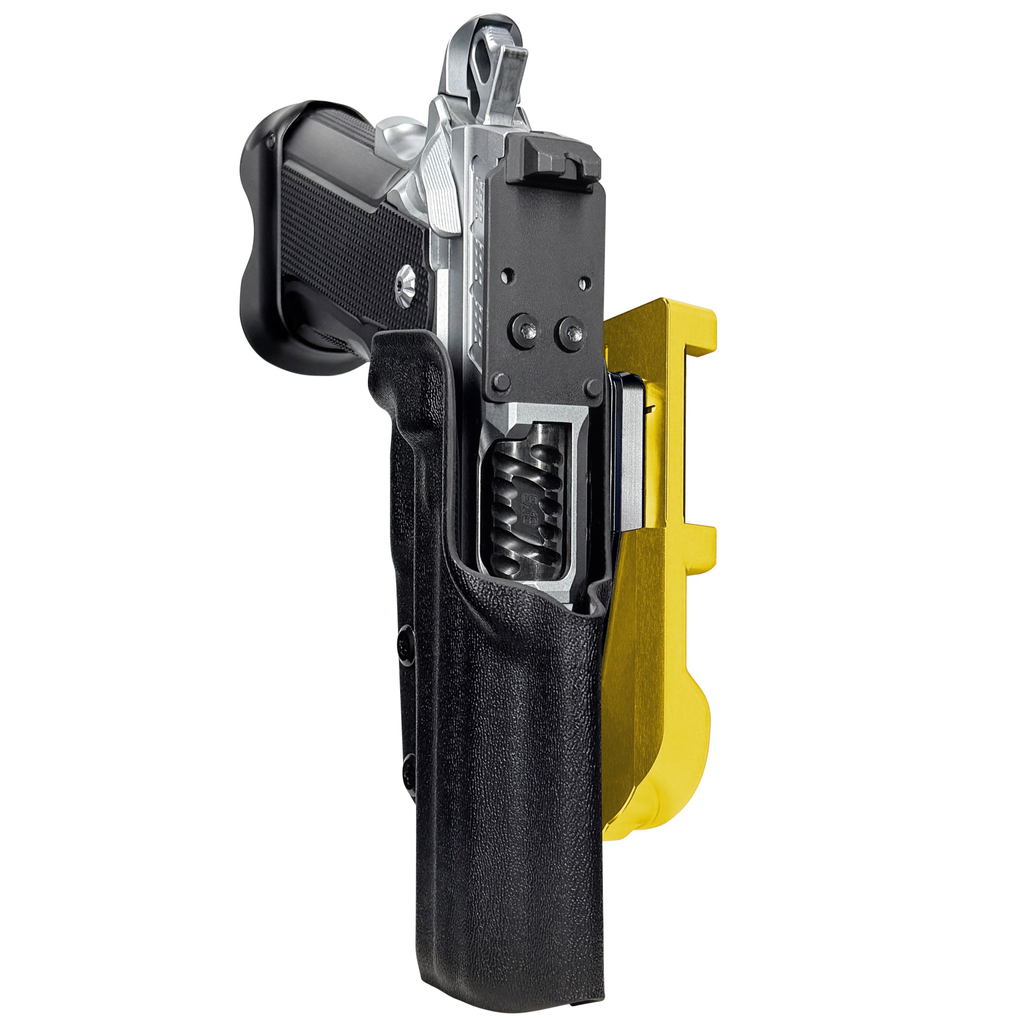 Fusion Firearms XP Comp IDPA Quick Mount Holster with 24K Gold Belt Attachment, Black Holster Shell